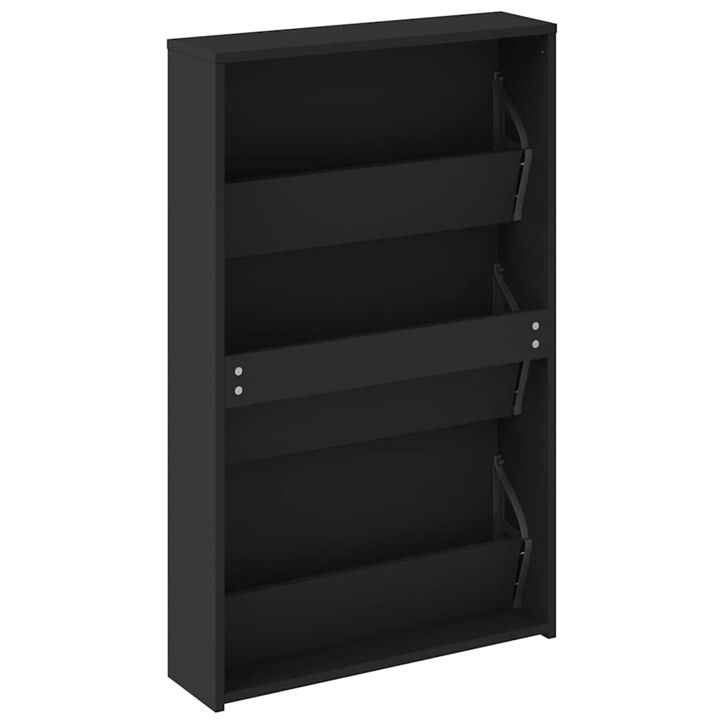 vidaXL Schoenenkast tweelaags met spiegel 63x17x67 cm eiken