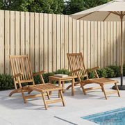vidaXL Vouwdeckstoel 2 pcs Naturel Massief Teakhout