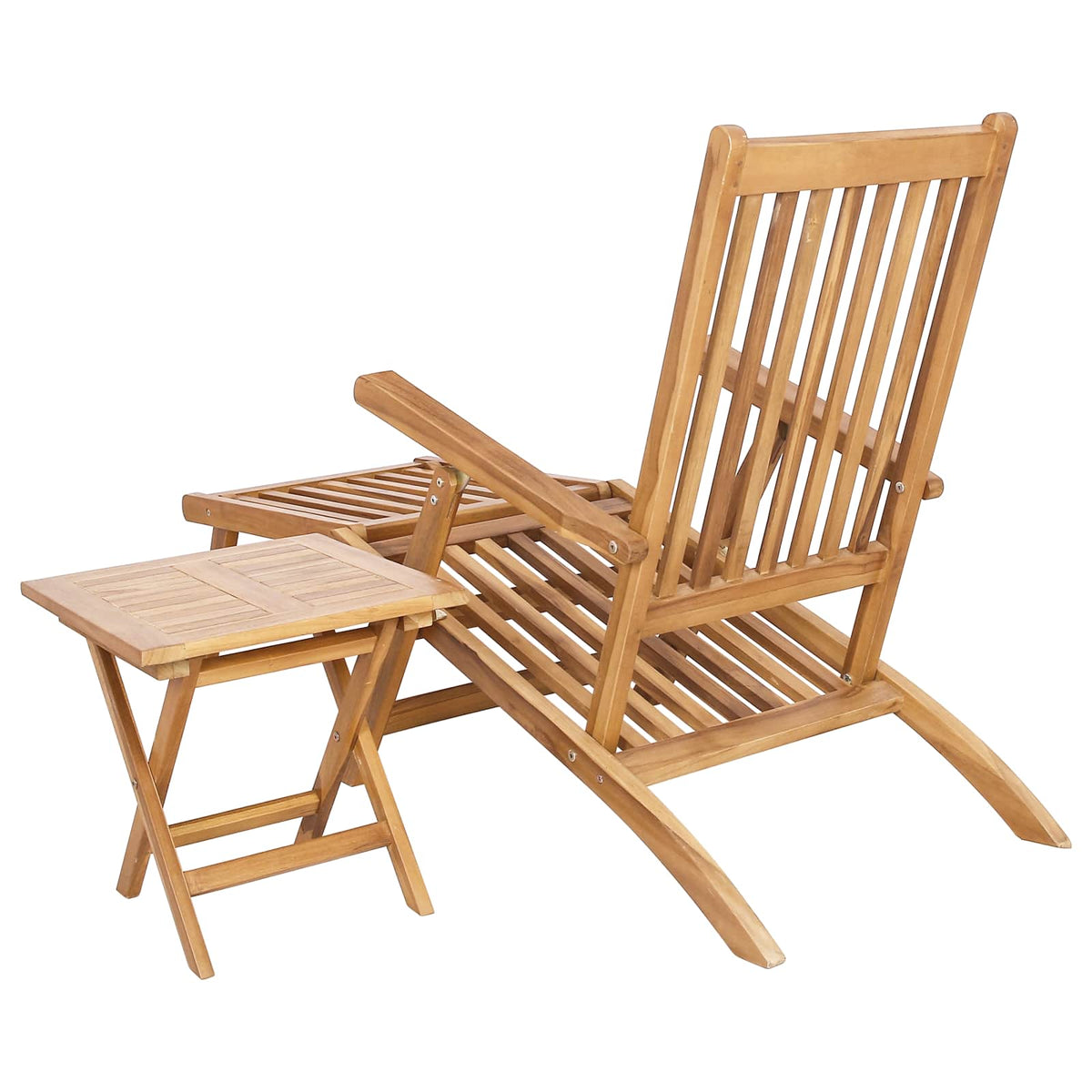 vidaXL Vouwdeckstoel 2 pcs Naturel Massief Teakhout