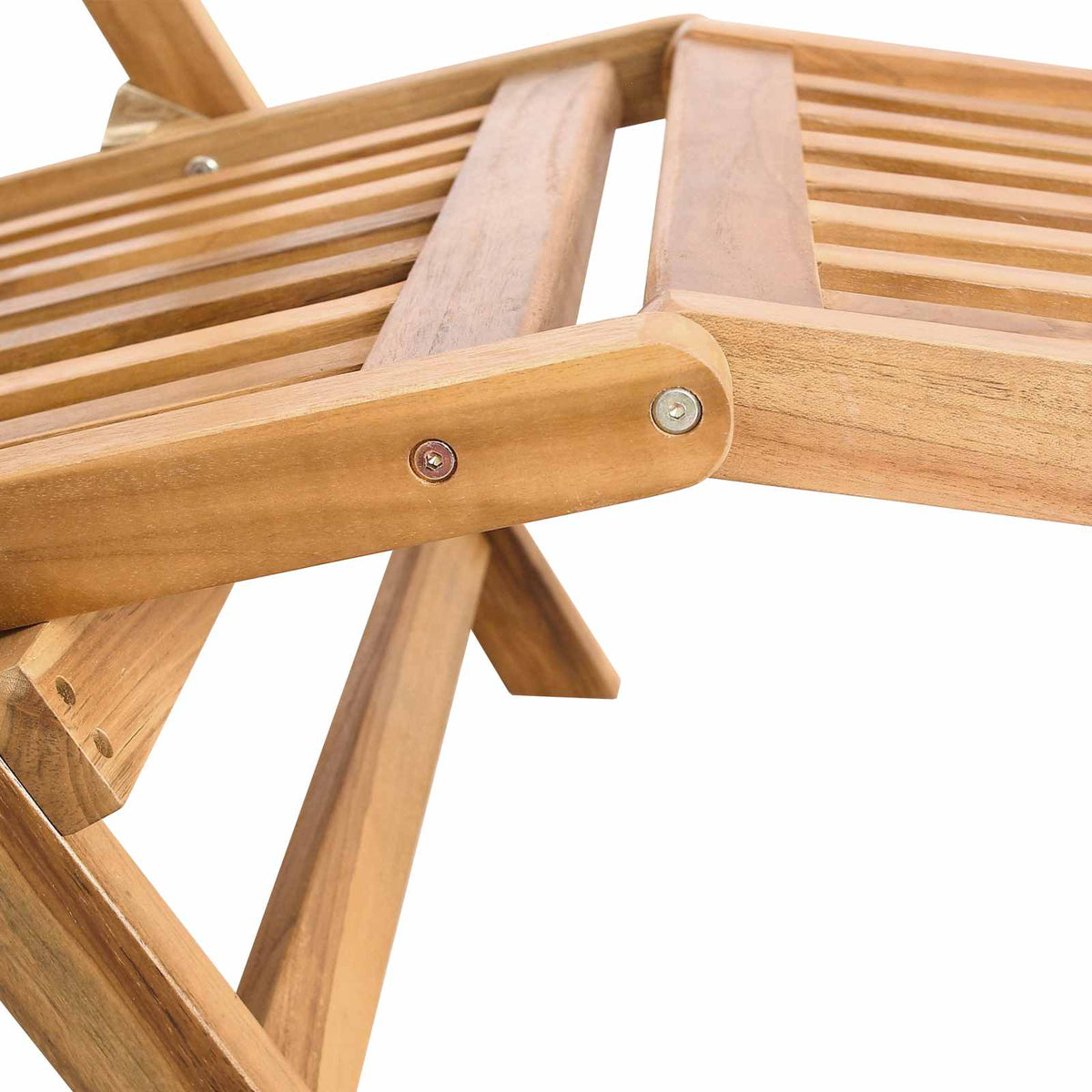 vidaXL Vouwdeckstoel 2 pcs Naturel Massief Teakhout