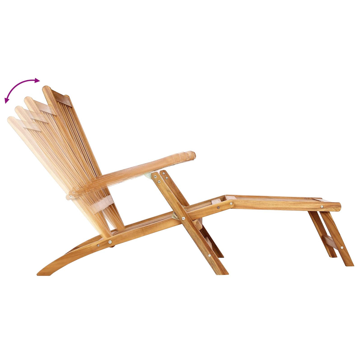 vidaXL Vouwdeckstoel 2 pcs Naturel Massief Teakhout