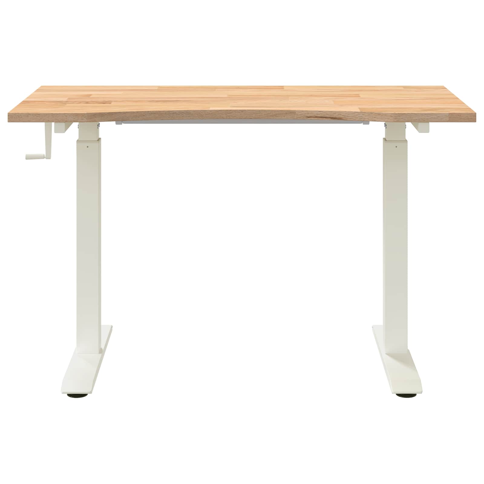 vidaXL Bureau Wit en Natuurlijk 120 x 60 cm Massief Eikenhout