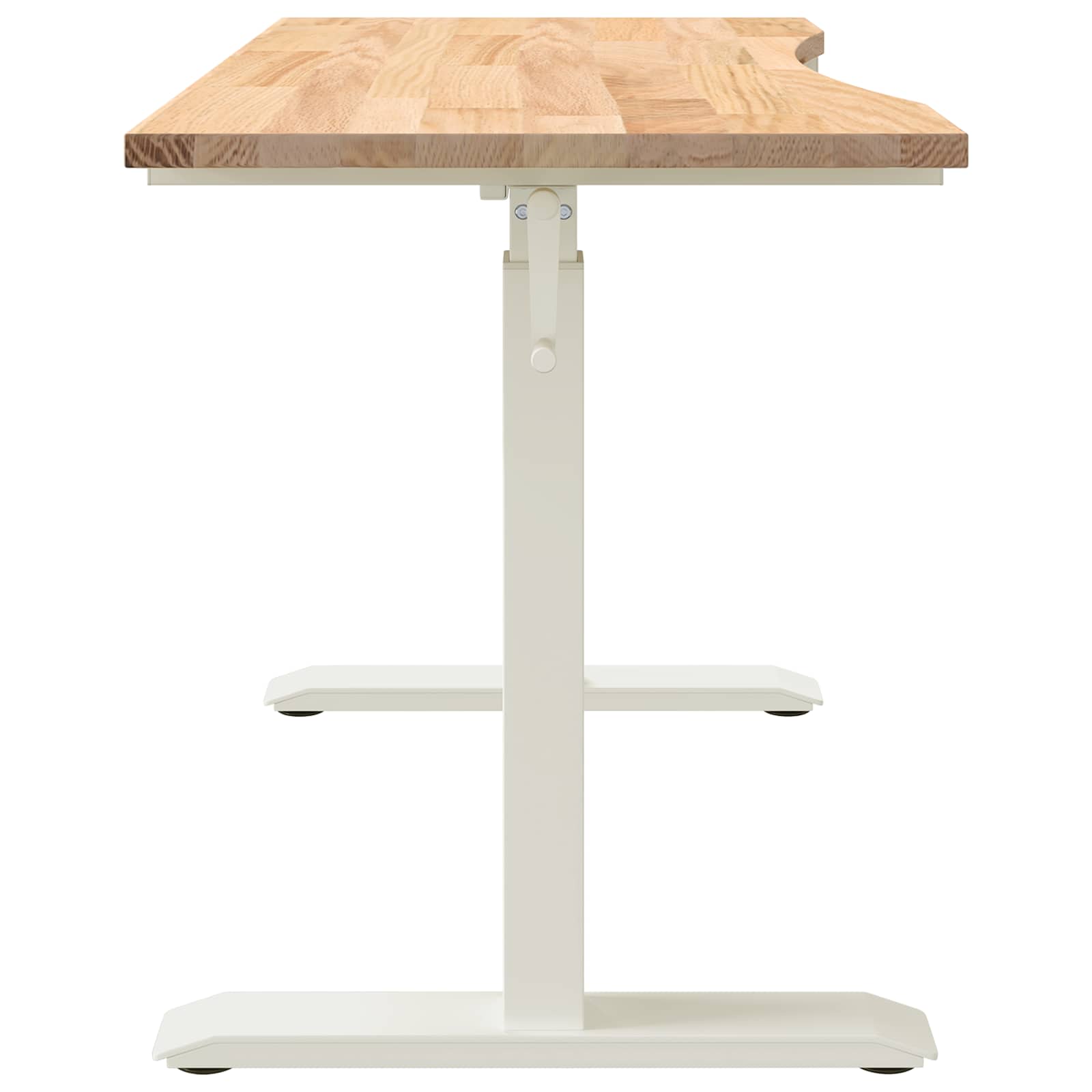 vidaXL Bureau Wit en Natuurlijk 120 x 60 cm Massief Eikenhout