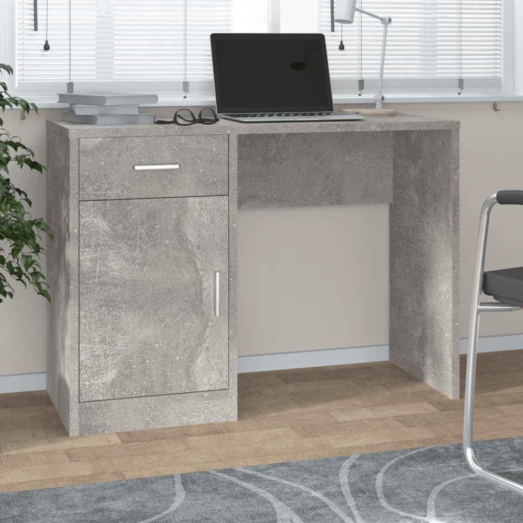 vidaXL Bureau met lade en kastje 100x40x73 cm eiken