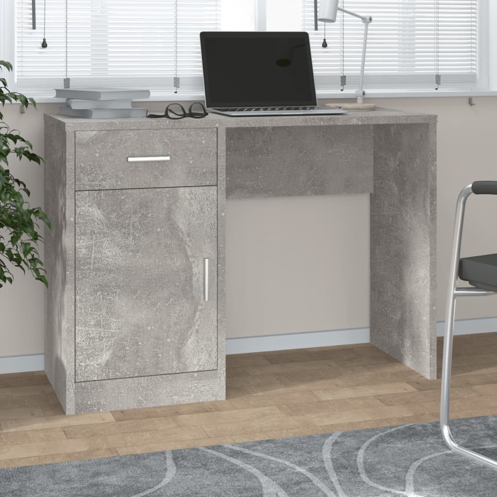 vidaXL Bureau met lade en kastje 100x40x73 cm eiken