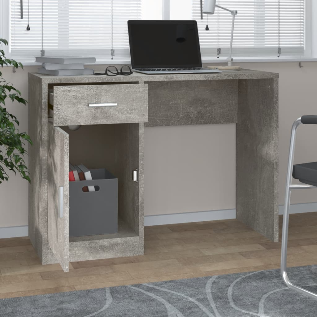 vidaXL Bureau met lade en kastje 100x40x73 cm eiken