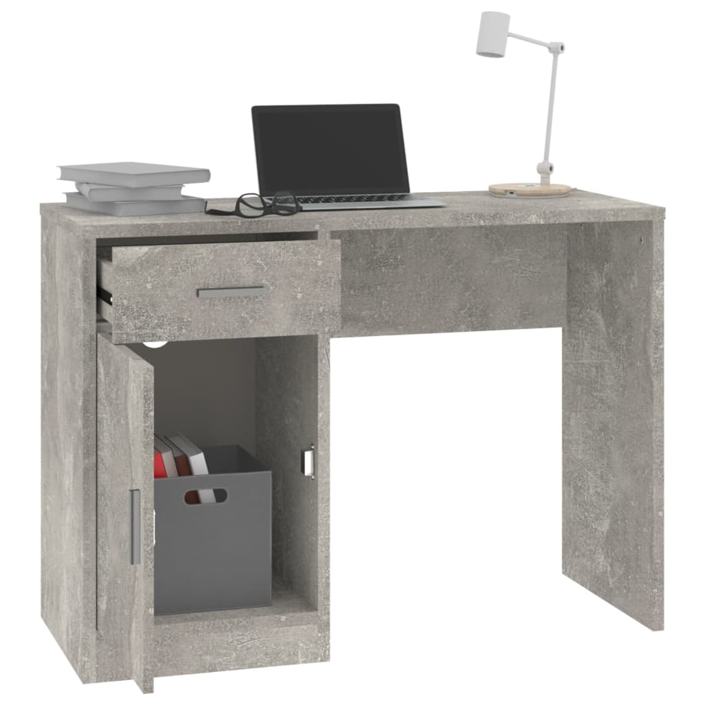 vidaXL Bureau met lade en kastje 100x40x73 cm eiken