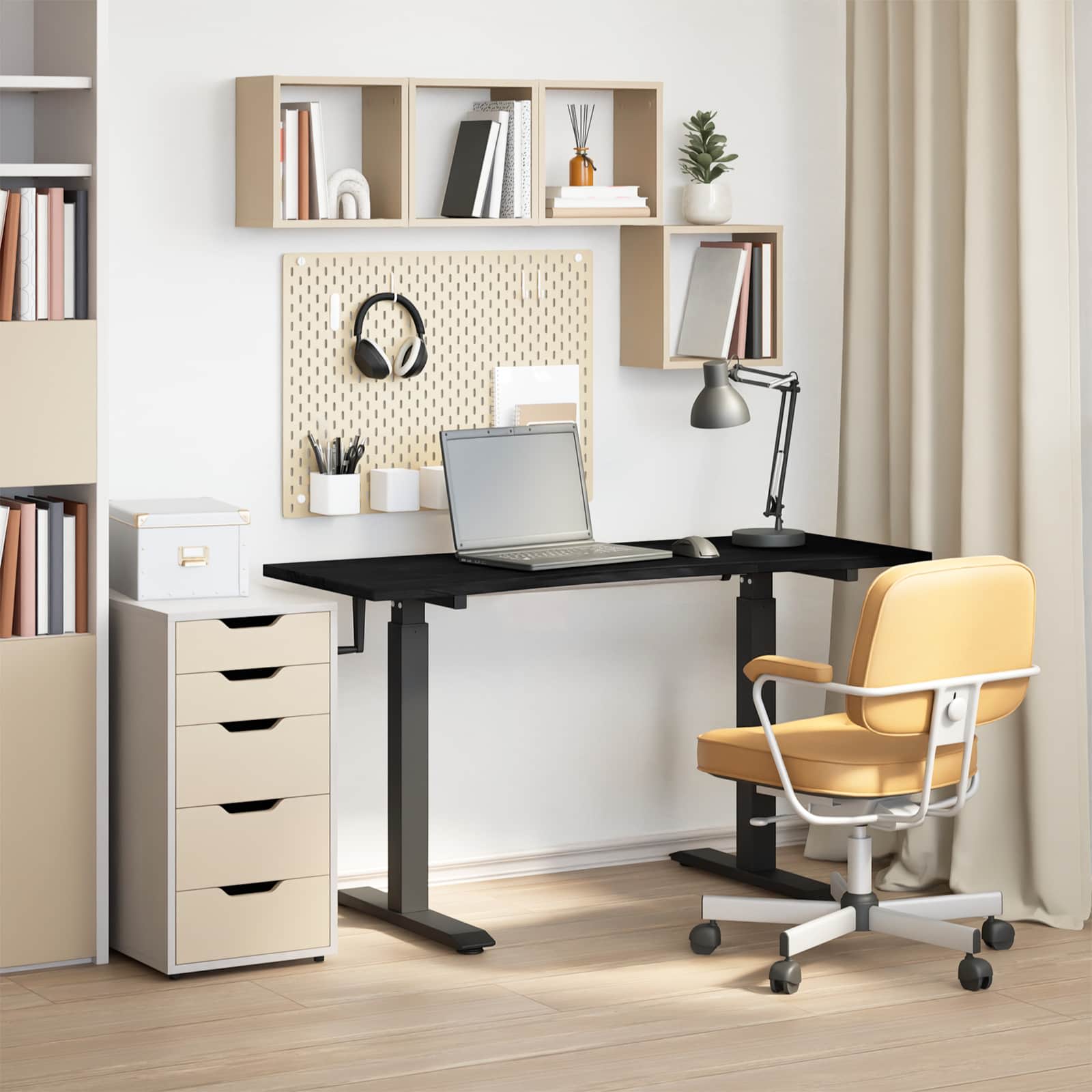 vidaXL Bureau Wit en Natuurlijk 120 x 60 cm Massief Eikenhout