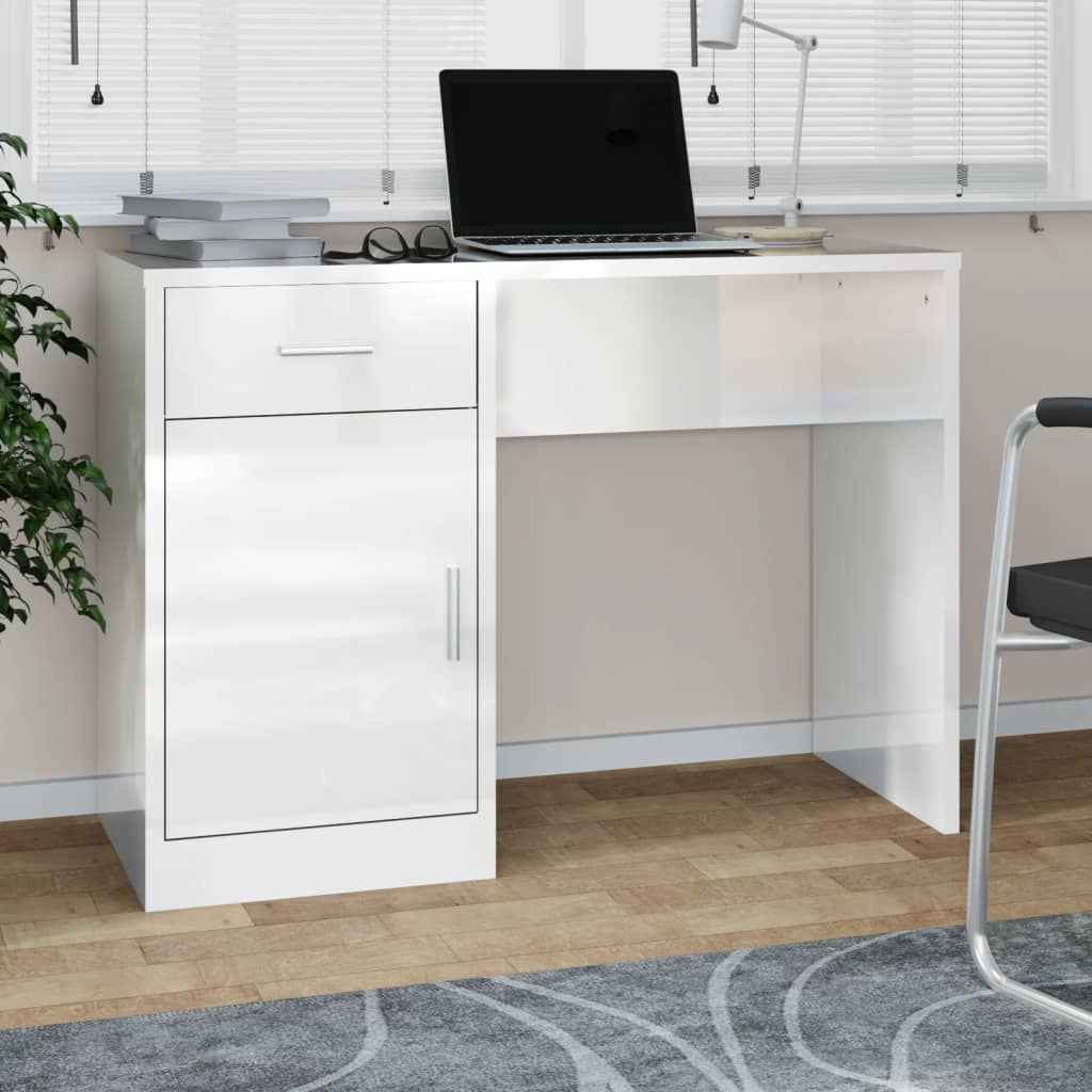 vidaXL Bureau met lade en kastje 100x40x73 cm eiken