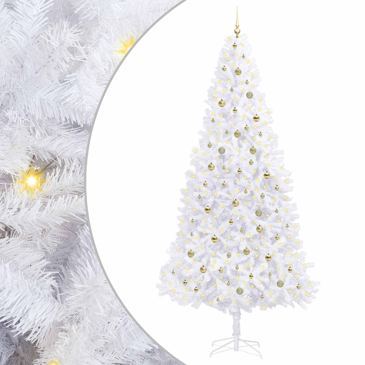 vidaXL Kunstkerstboom met 300 LED Wit 300 cm PVC en staal
