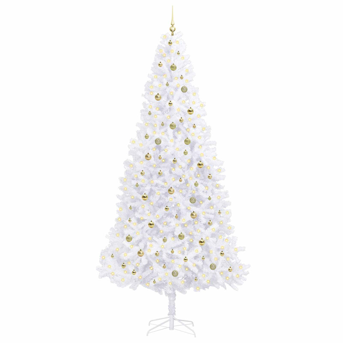 vidaXL Kunstkerstboom met 300 LED Wit 300 cm PVC en staal