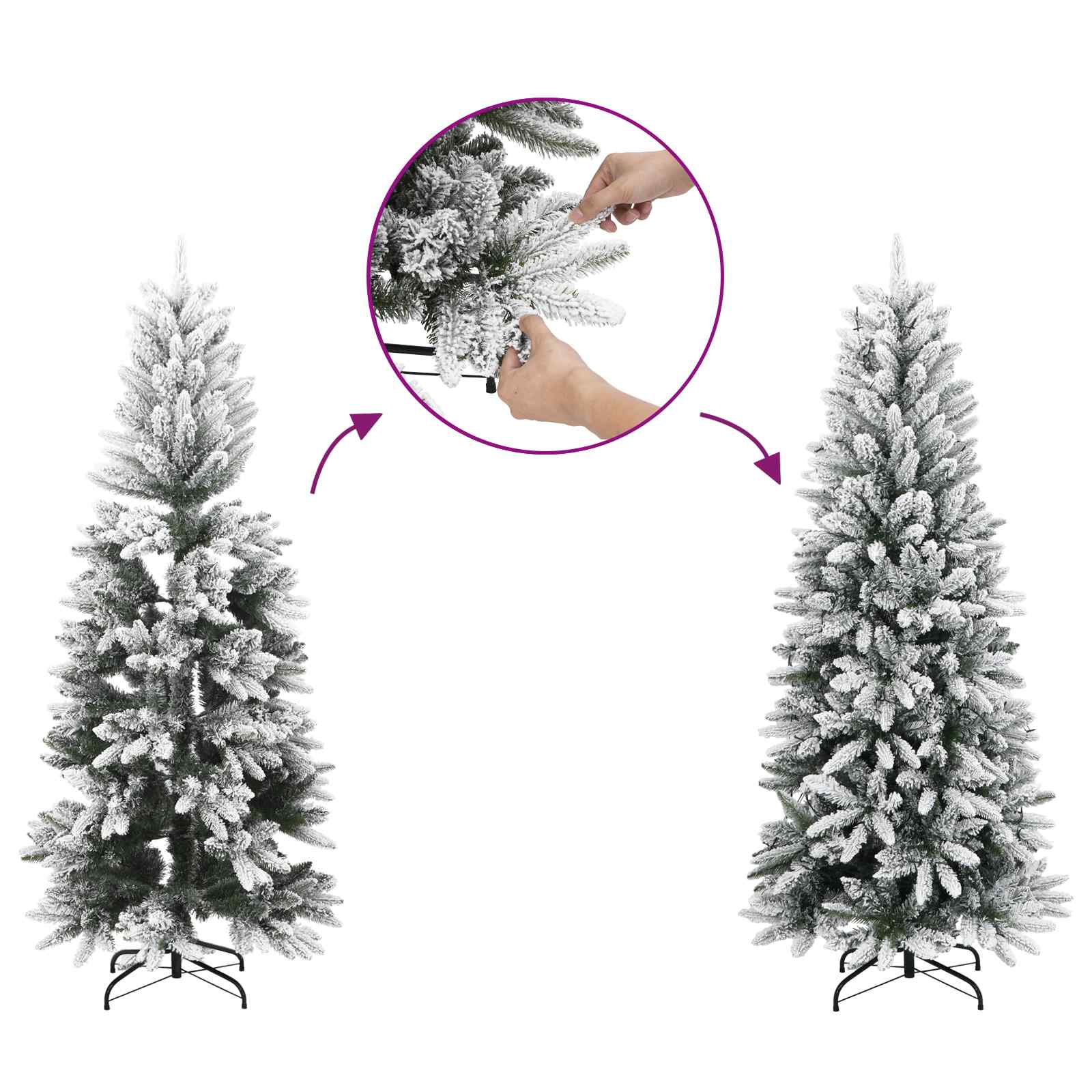 vidaXL Kunstmatige Inklapbare Kerstboom Wit 120 cm PVC en Staal