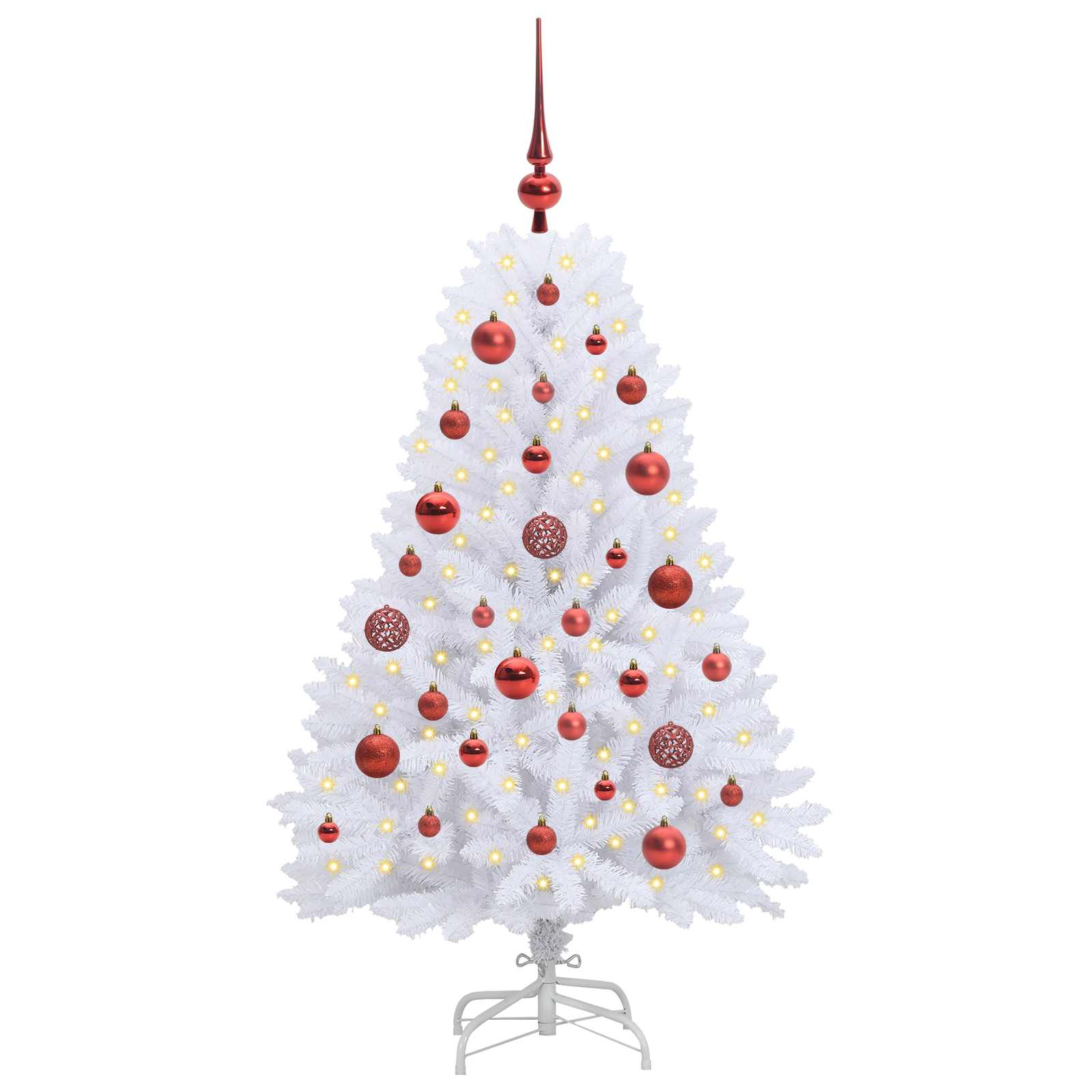 vidaXL Kunstmatige Inklapbare Kerstboom Wit 120 cm PVC en Staal