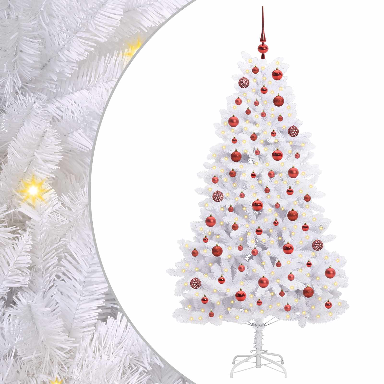 vidaXL Kunstmatige Inklapbare Kerstboom Wit 180 cm PVC en staal