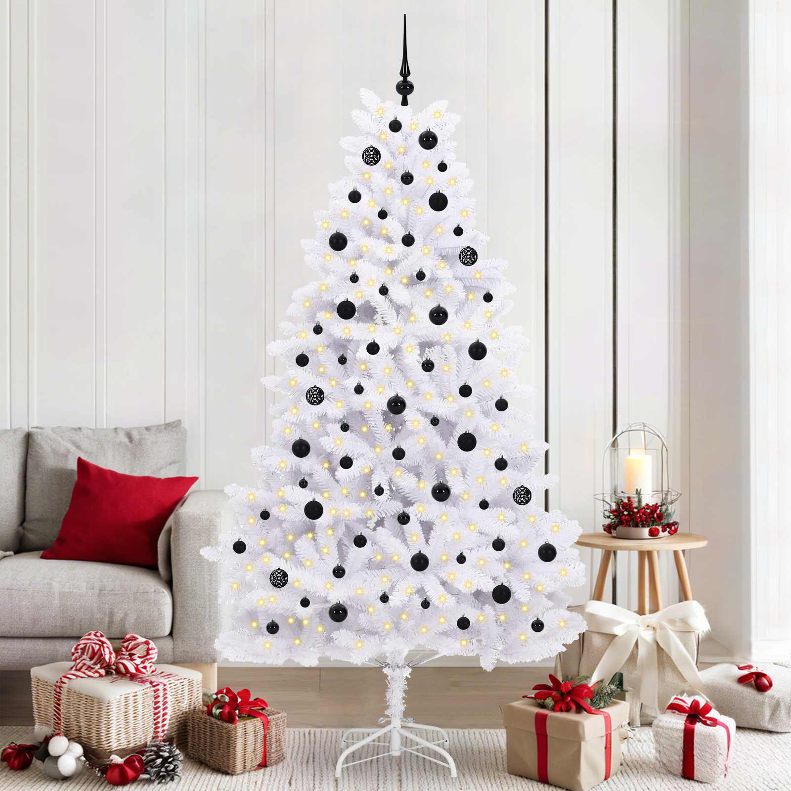 vidaXL Kunstmatige Inklapbare Kerstboom Wit 180 cm PVC en staal