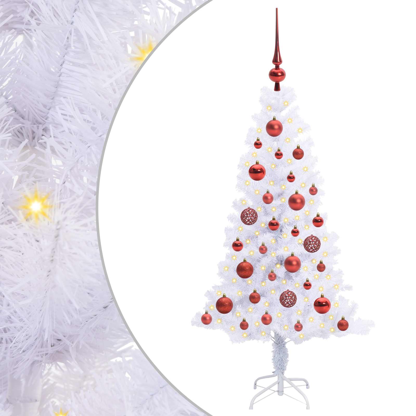vidaXL Kunstkerstboom met 150 LED Wit 120 cm PVC en Staal