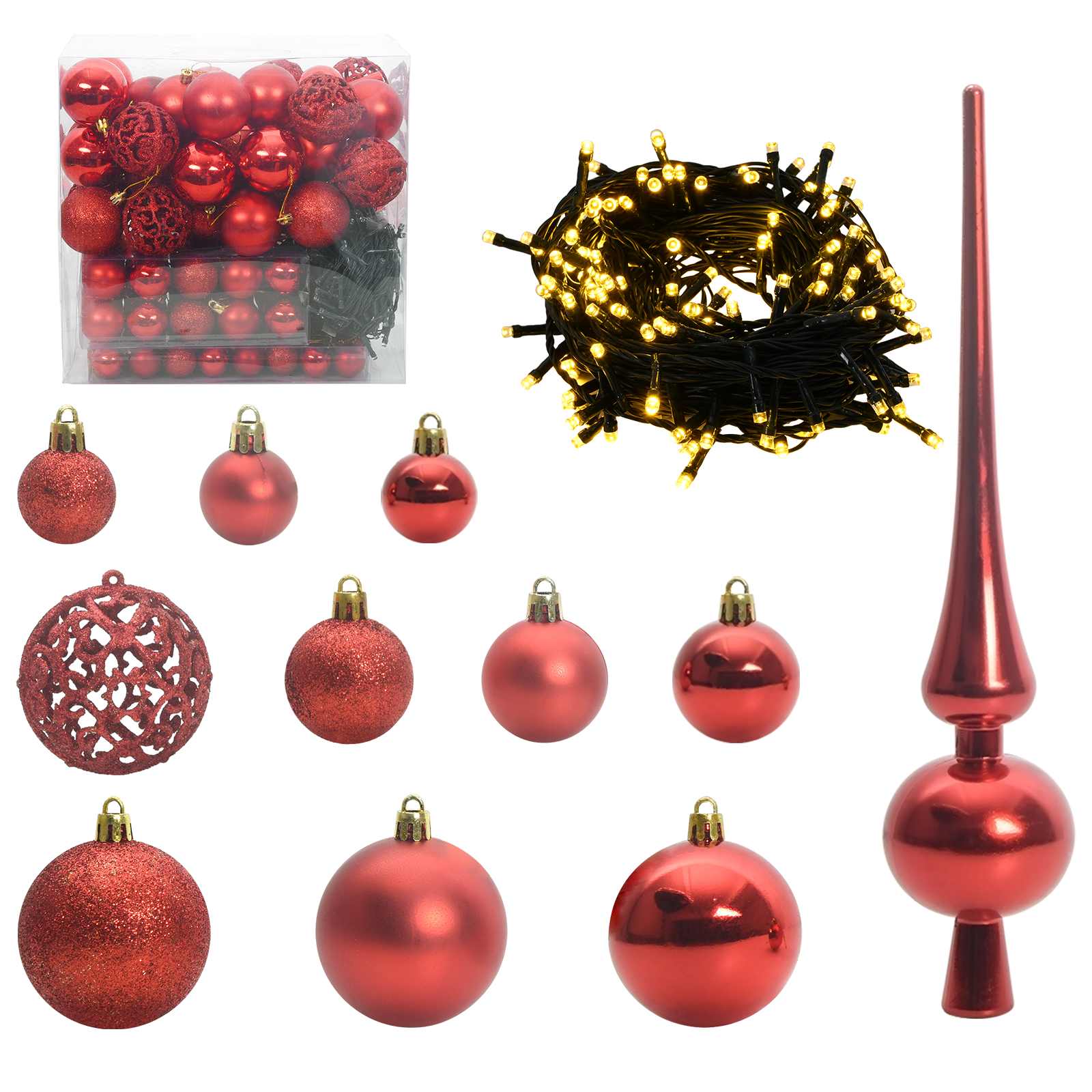 vidaXL Kunstkerstboom met 300 LED Wit 180 cm PVC en staal