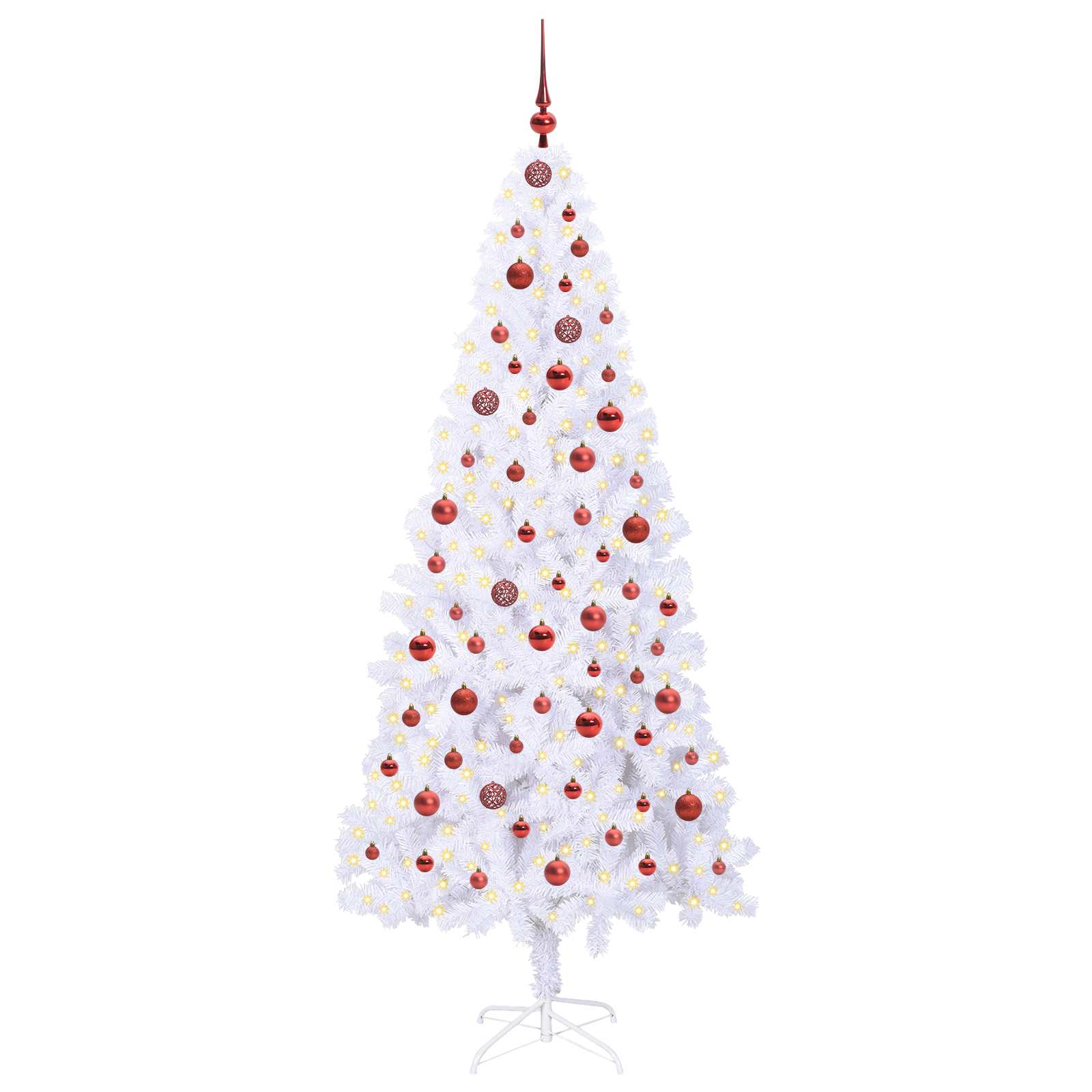 vidaXL Kunstkerstboom met 300 LED Wit 210 cm PVC en staal