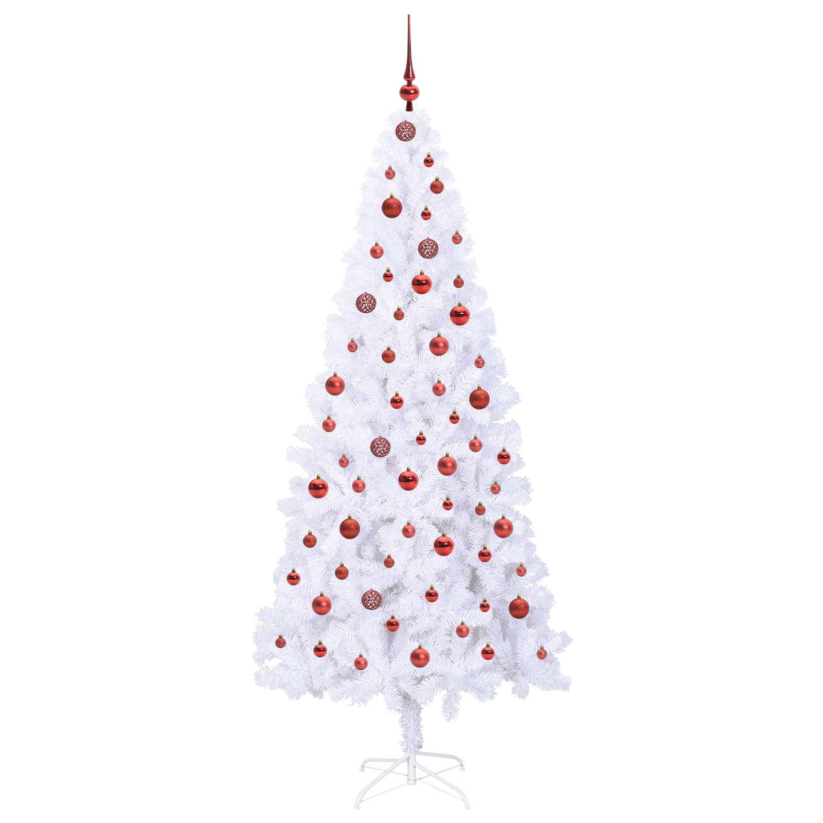 vidaXL Kunstkerstboom met 300 LED Wit 210 cm PVC en staal