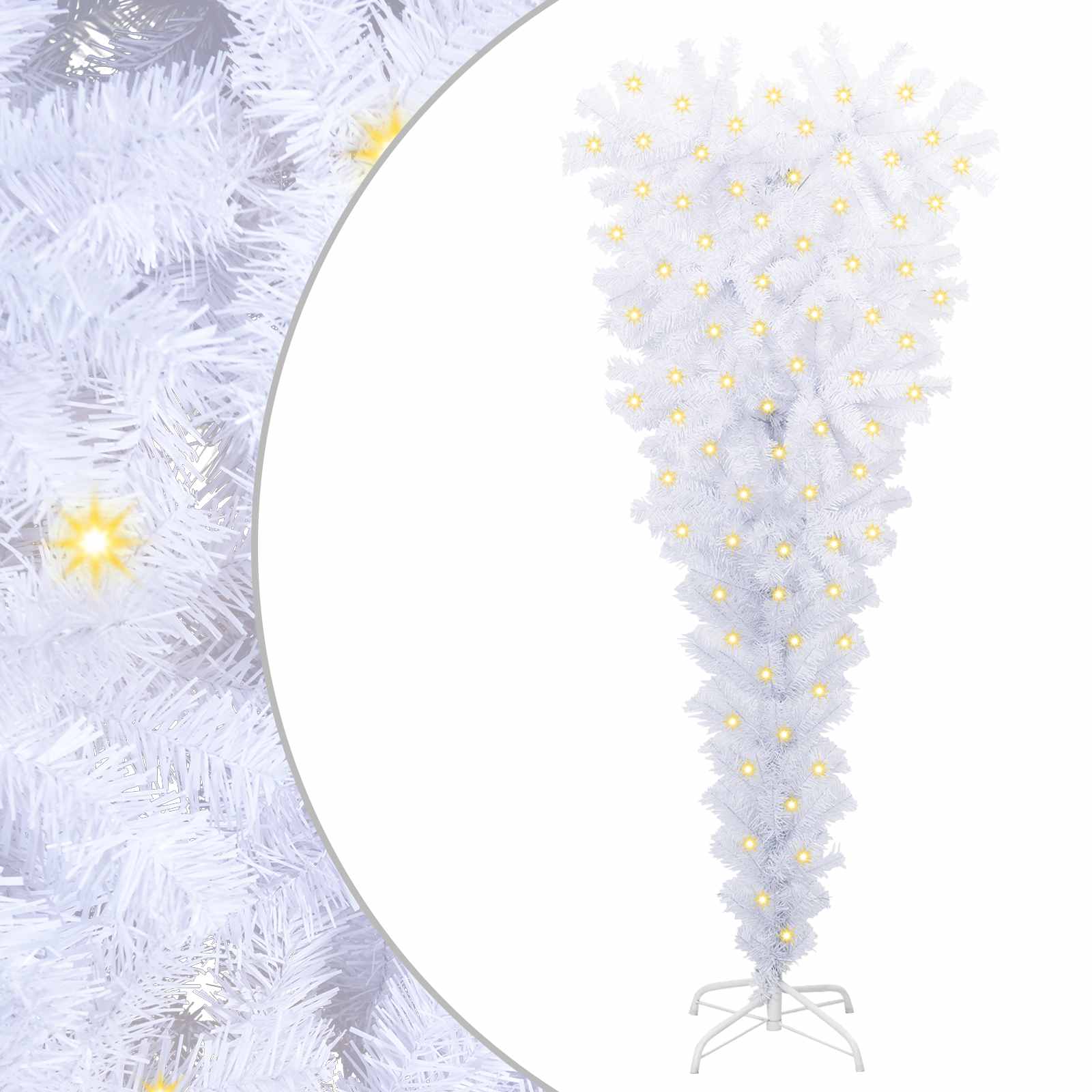 vidaXL Kunstkerstboom met 150 LED Wit 120 cm PVC en staal