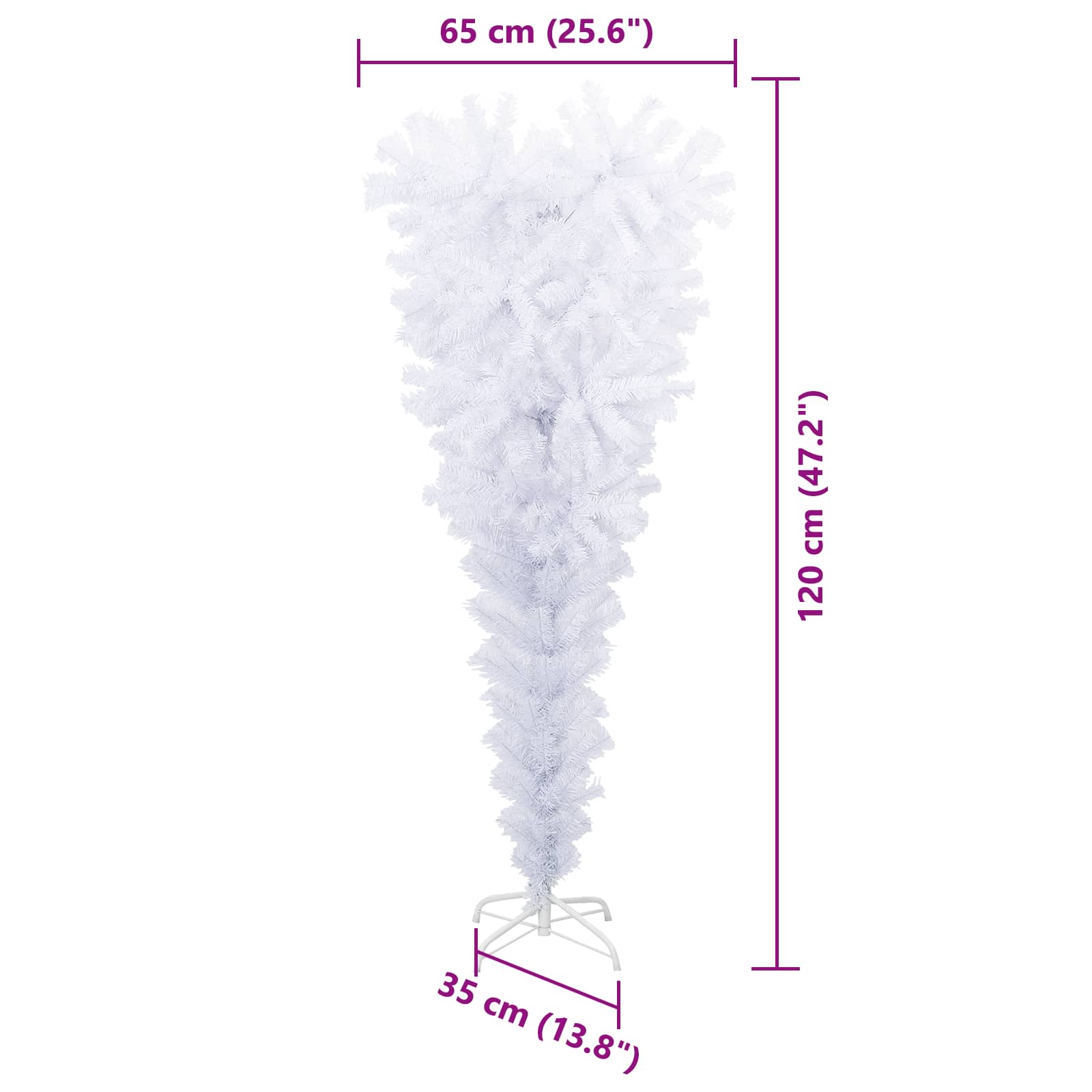 vidaXL Kunstkerstboom met 150 LED Wit 120 cm PVC en Staal