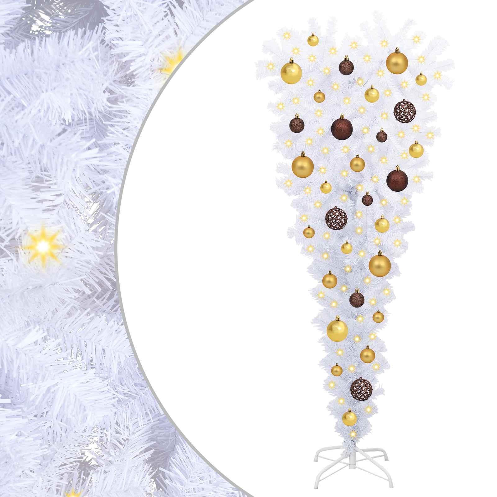 vidaXL Kunstkerstboom met 150 LED Wit 120 cm PVC en Staal
