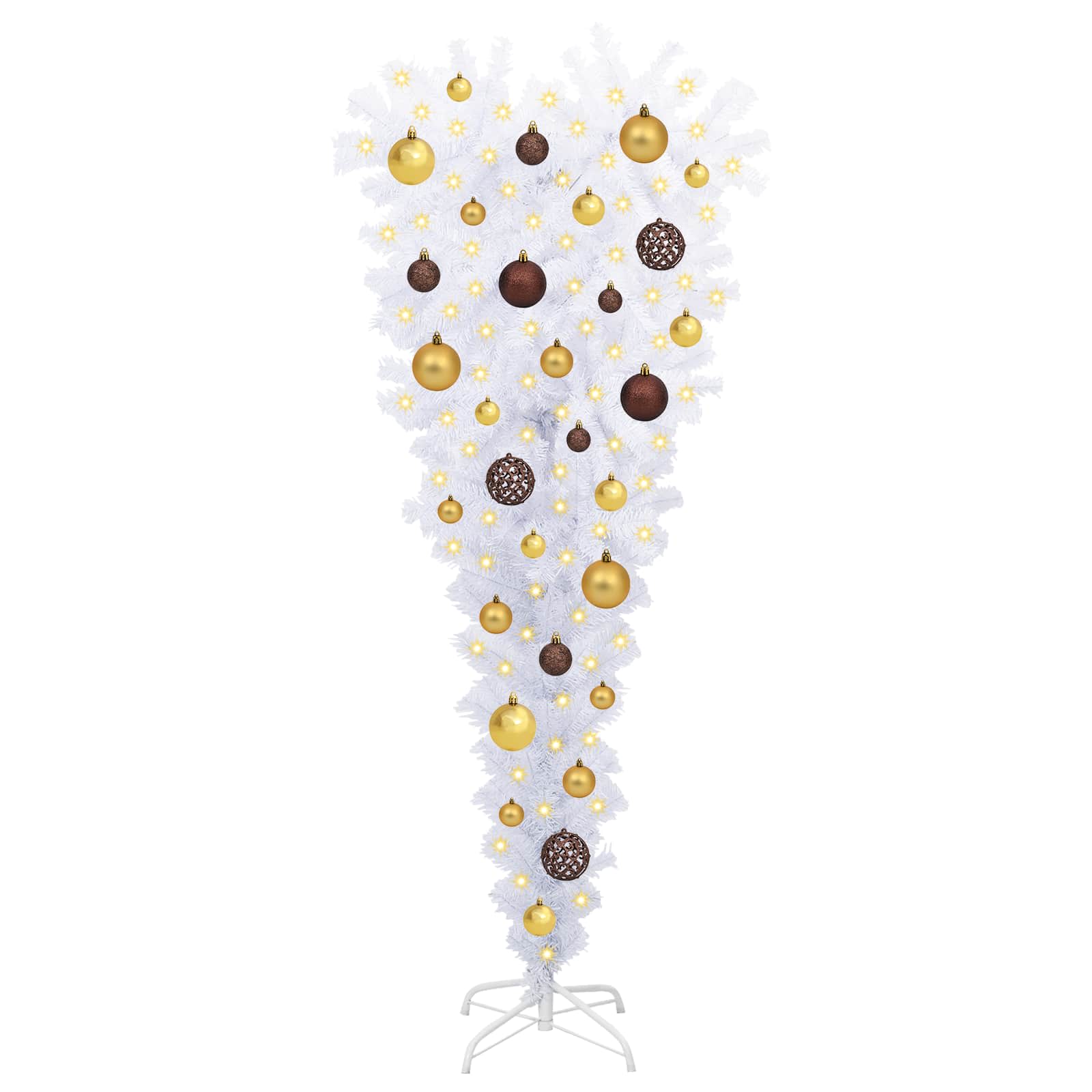 vidaXL Kunstkerstboom met 150 LED Wit 120 cm PVC en Staal