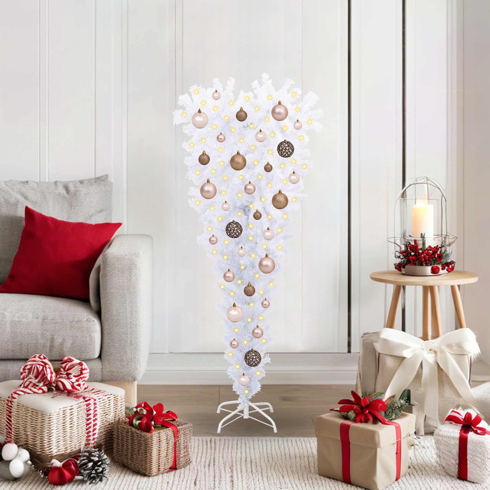 vidaXL Kunstkerstboom met 150 LED Wit 120 cm PVC en Staal