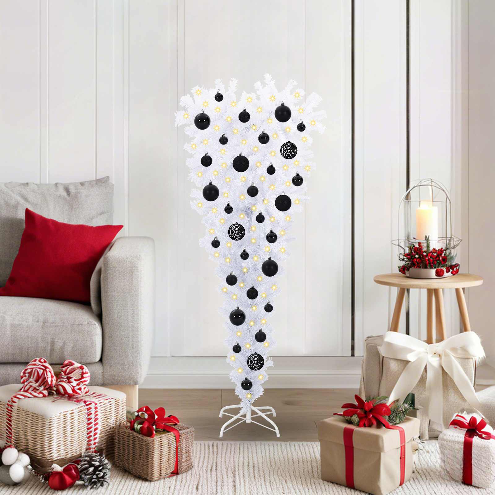 vidaXL Kunstkerstboom met 150 LED Wit 120 cm PVC en Staal