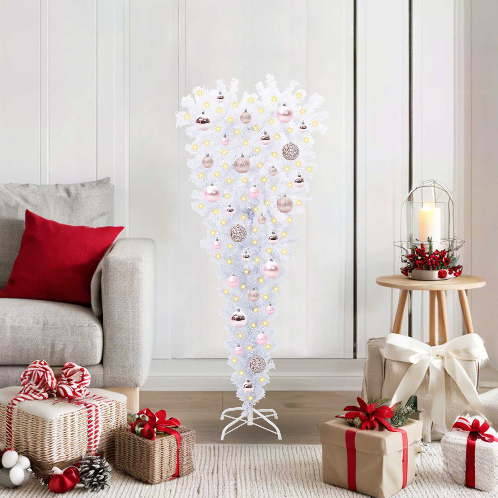 vidaXL Kunstkerstboom met 150 LED Wit 120 cm PVC en Staal