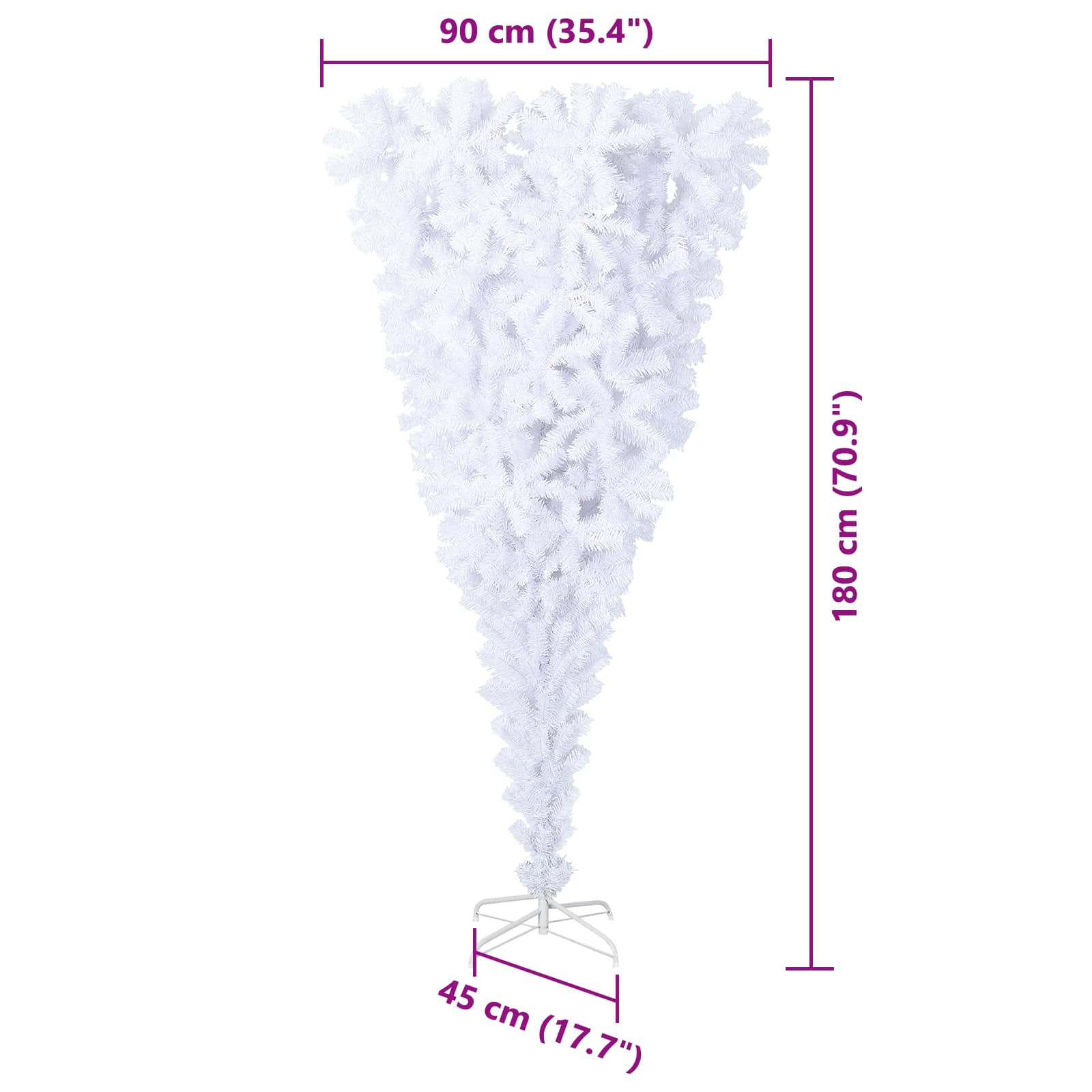 vidaXL Kunstkerstboom met 300 LED Wit 210 cm PVC en staal