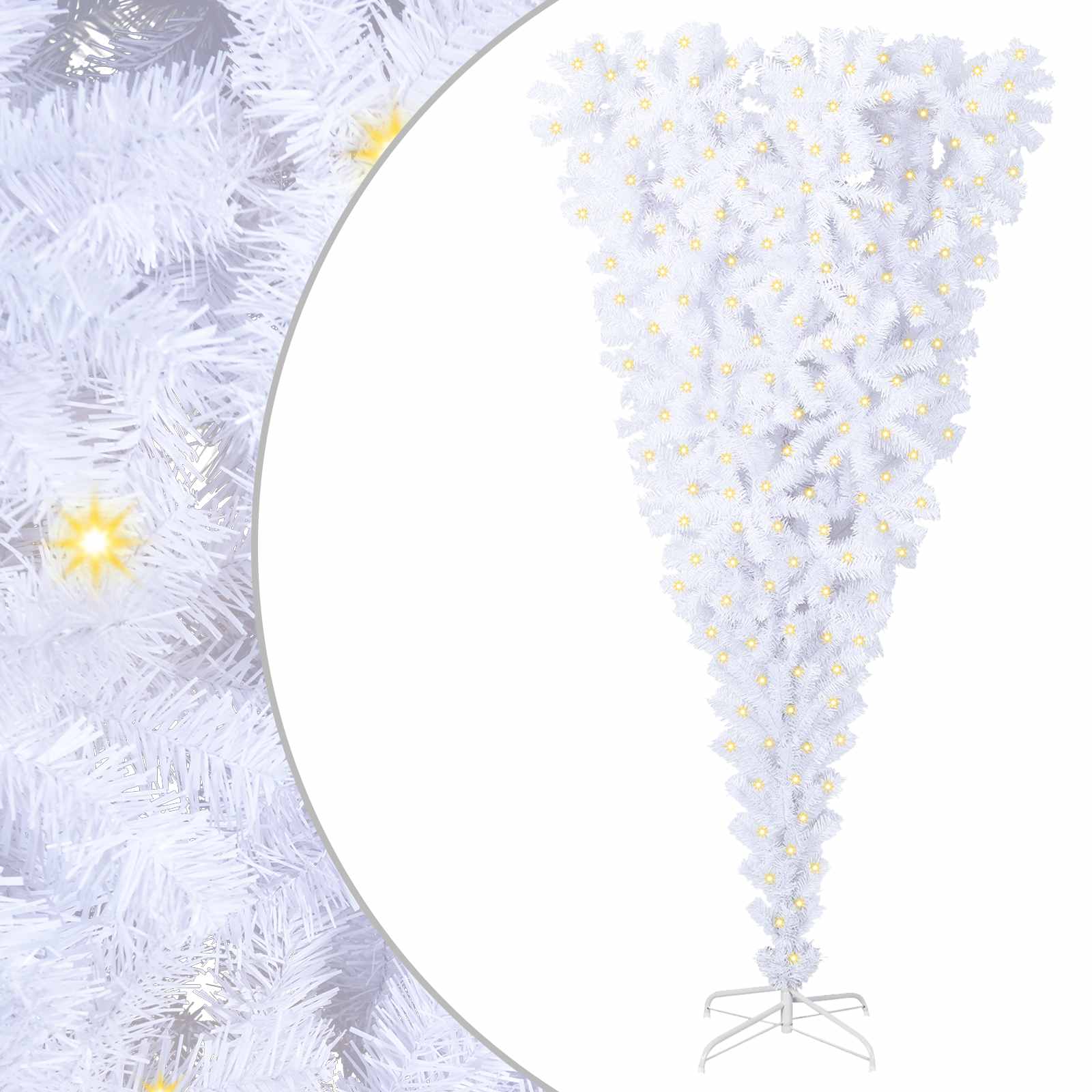 vidaXL Kunstkerstboom met 300 LED Wit 210 cm PVC en staal