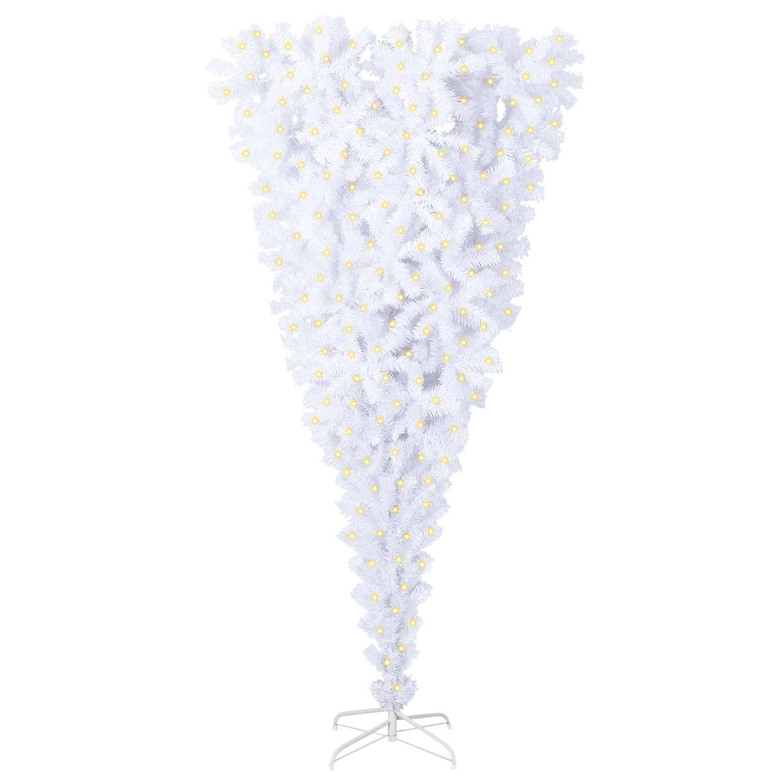 vidaXL Kunstkerstboom met 300 LED Wit 210 cm PVC en staal