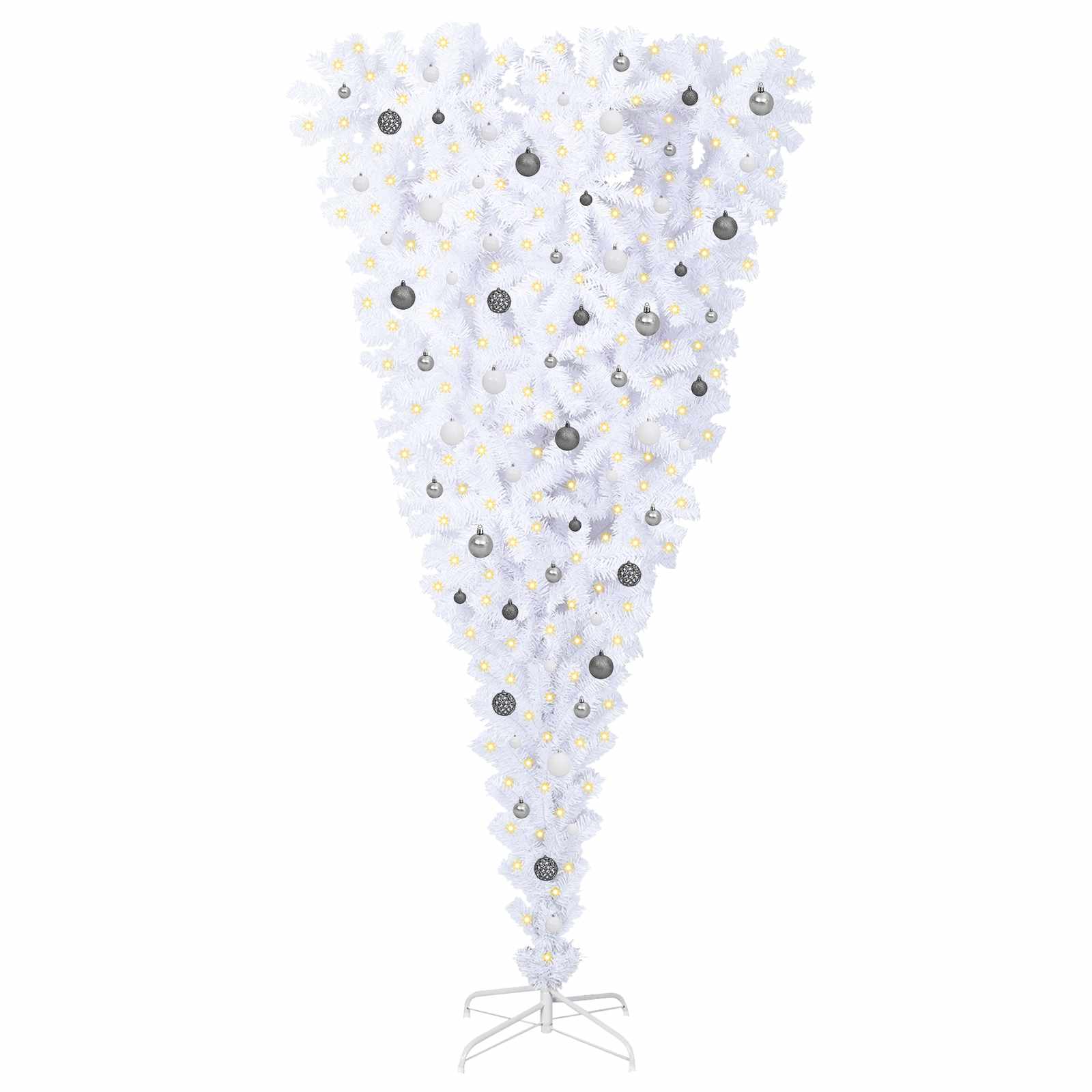 vidaXL Kunstkerstboom met 300 LED Wit 180 cm PVC en Staal