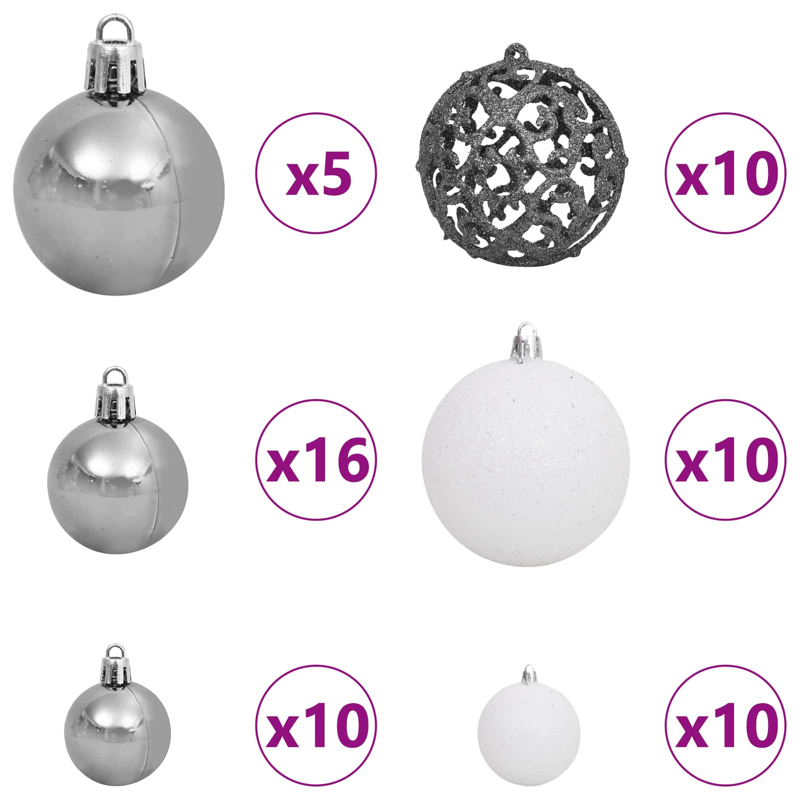 vidaXL Kunstkerstboom met 300 LED Wit 180 cm PVC en Staal