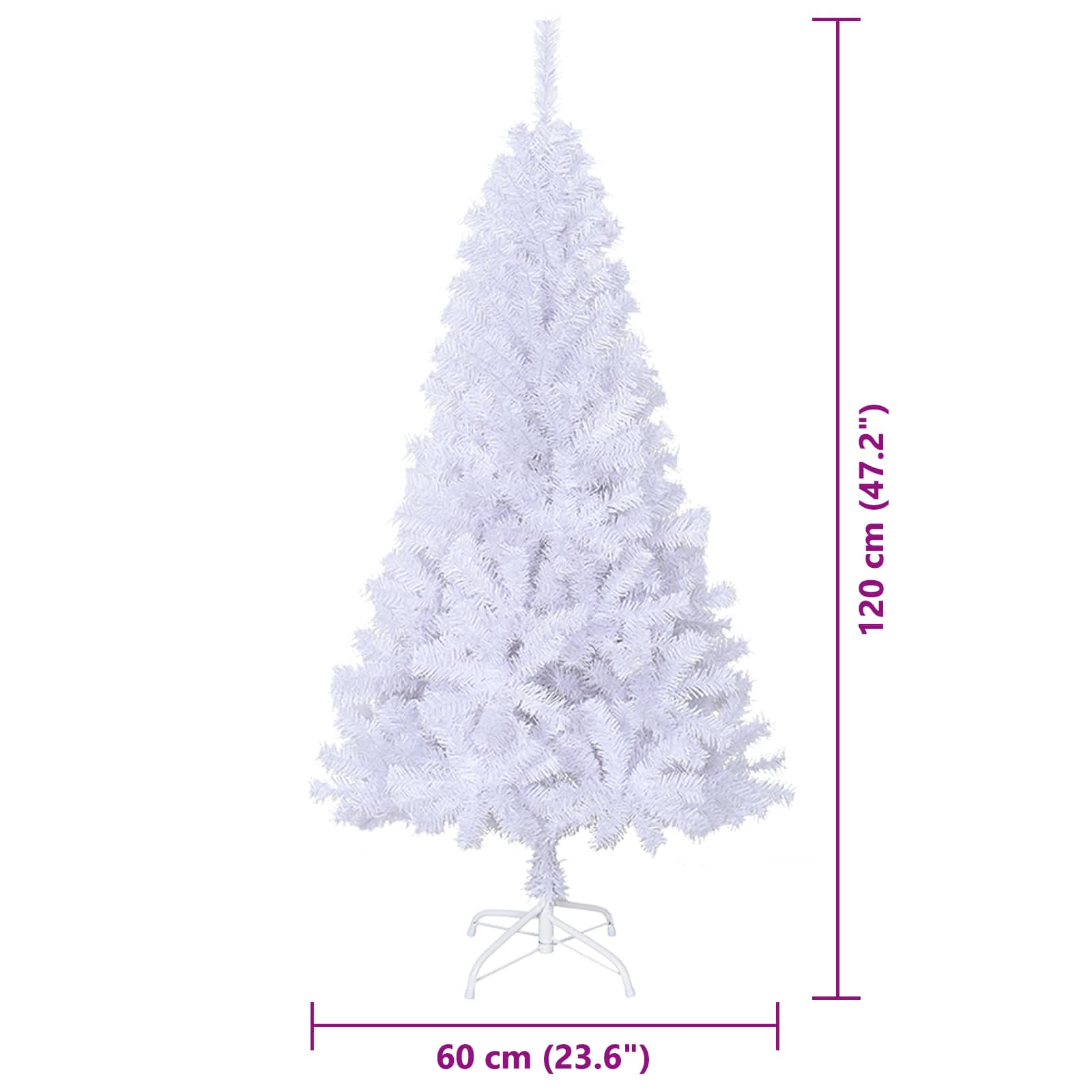 vidaXL Kunstkerstboom met 150 LED Wit 120 cm PVC en staal