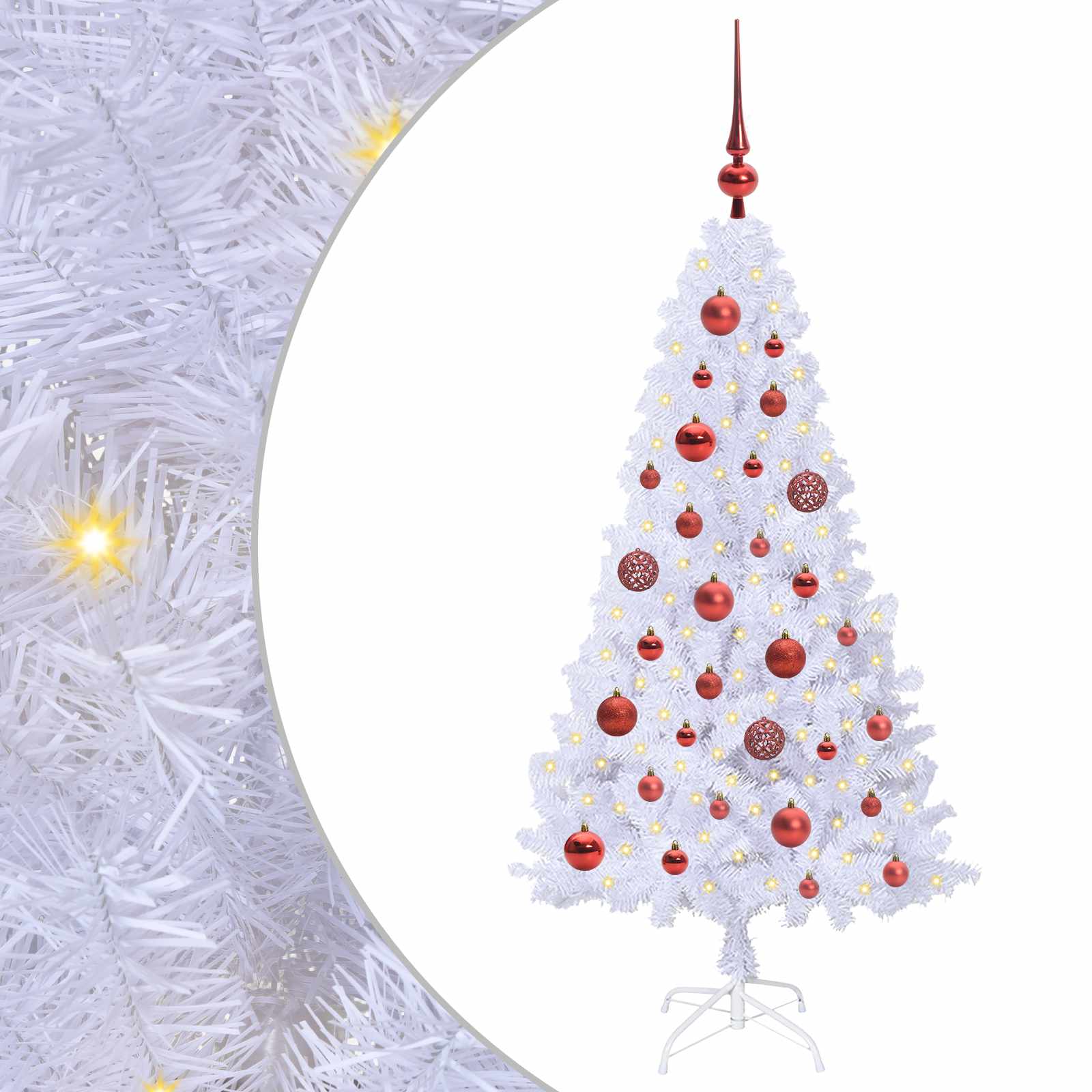 vidaXL Kunstkerstboom met 150 LED Wit 120 cm PVC en staal