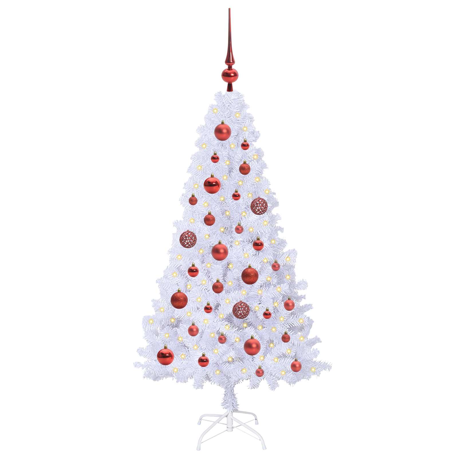 vidaXL Kunstkerstboom met 150 LED Wit 120 cm PVC en staal
