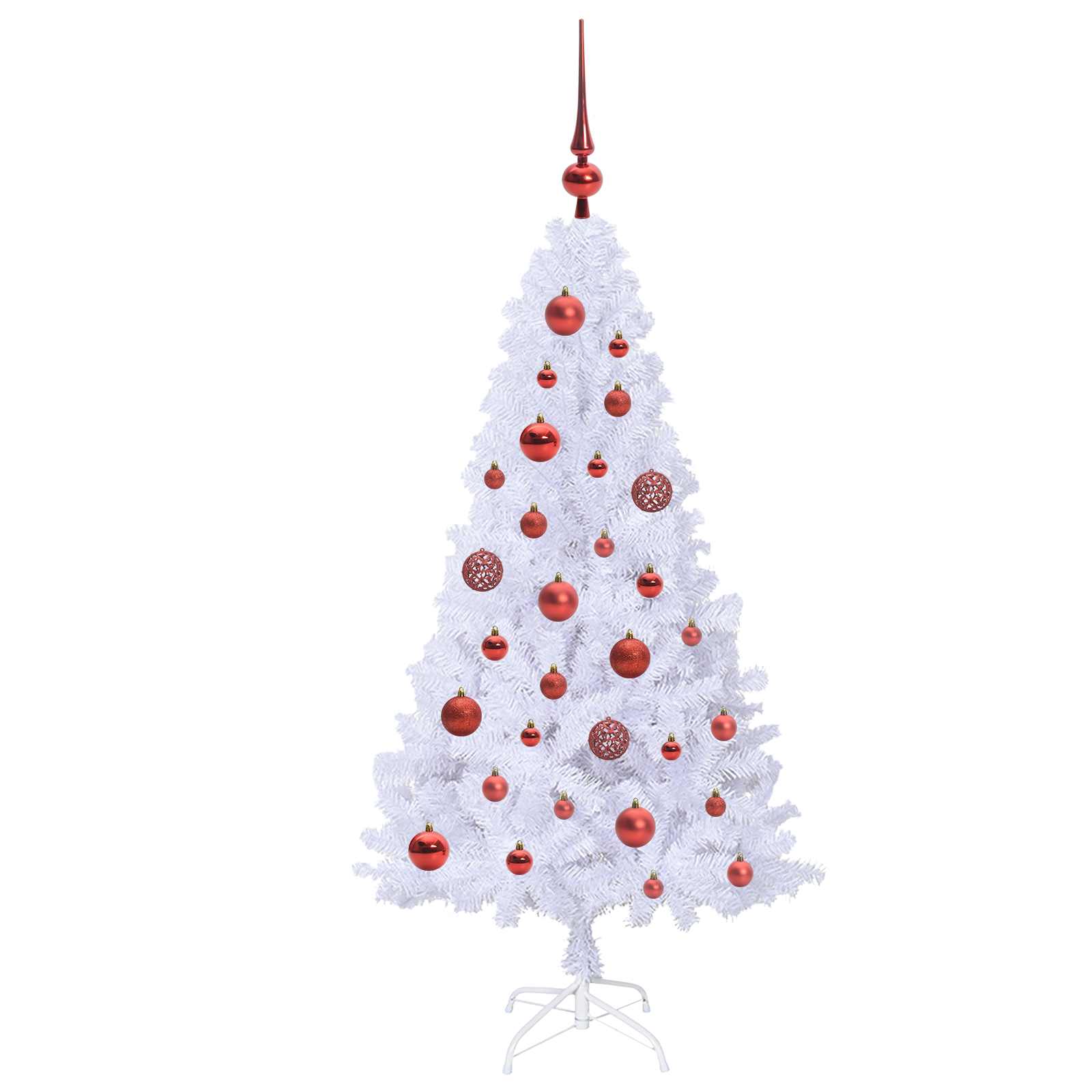 vidaXL Kunstkerstboom met 150 LED Wit 120 cm PVC en staal