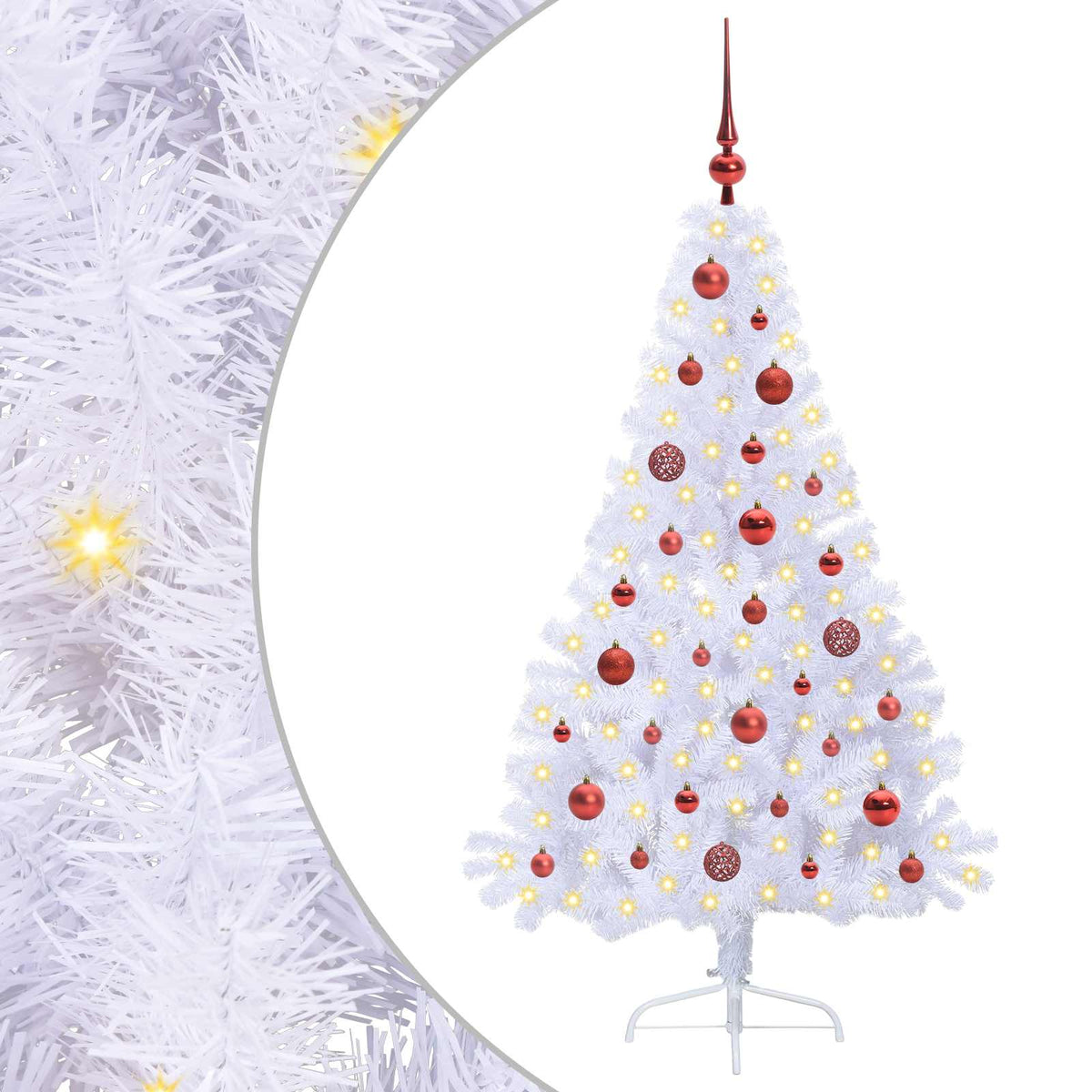 vidaXL Kunstkerstboom met 150 LED Wit 120 cm PVC en staal
