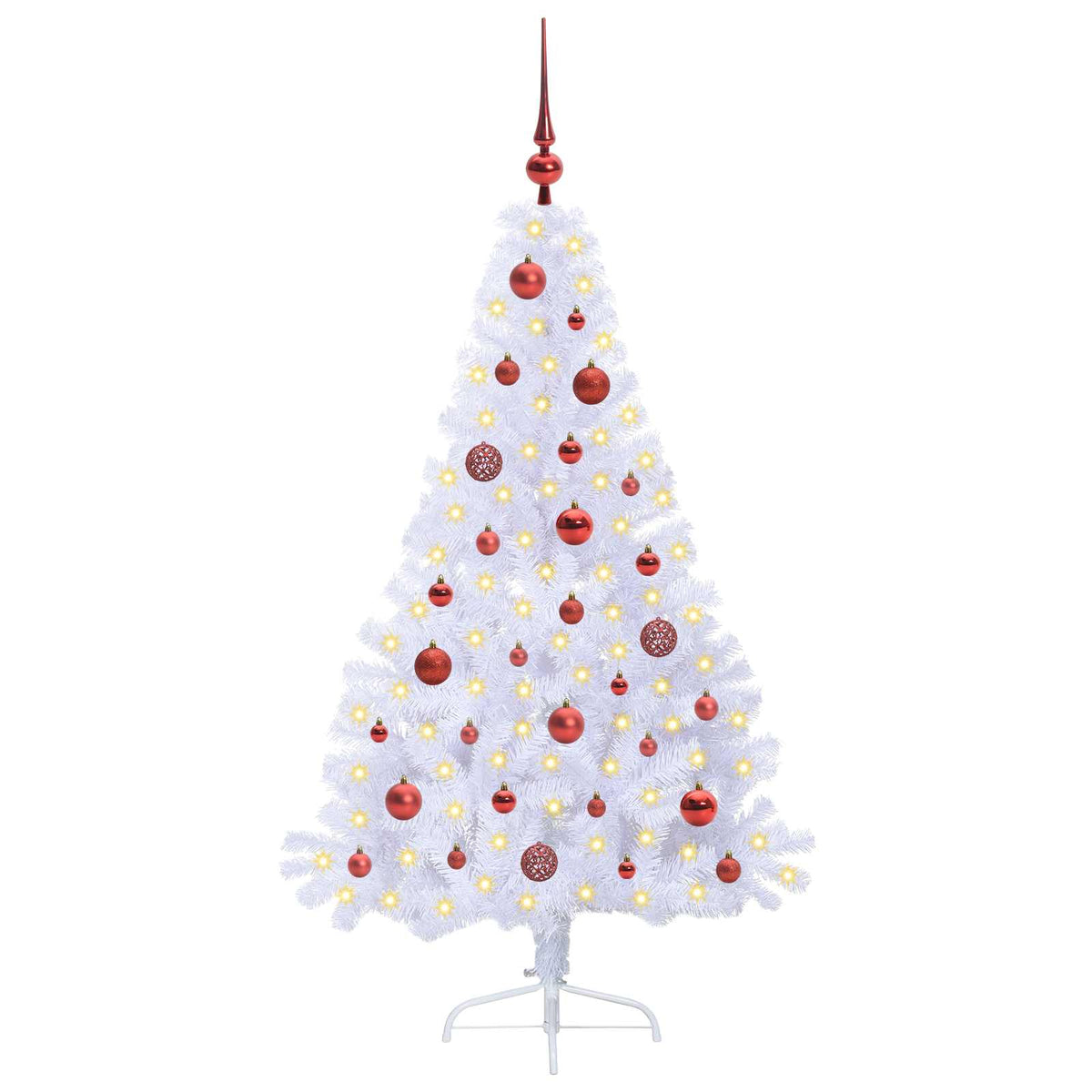 vidaXL Kunstkerstboom met 150 LED Wit 120 cm PVC en staal