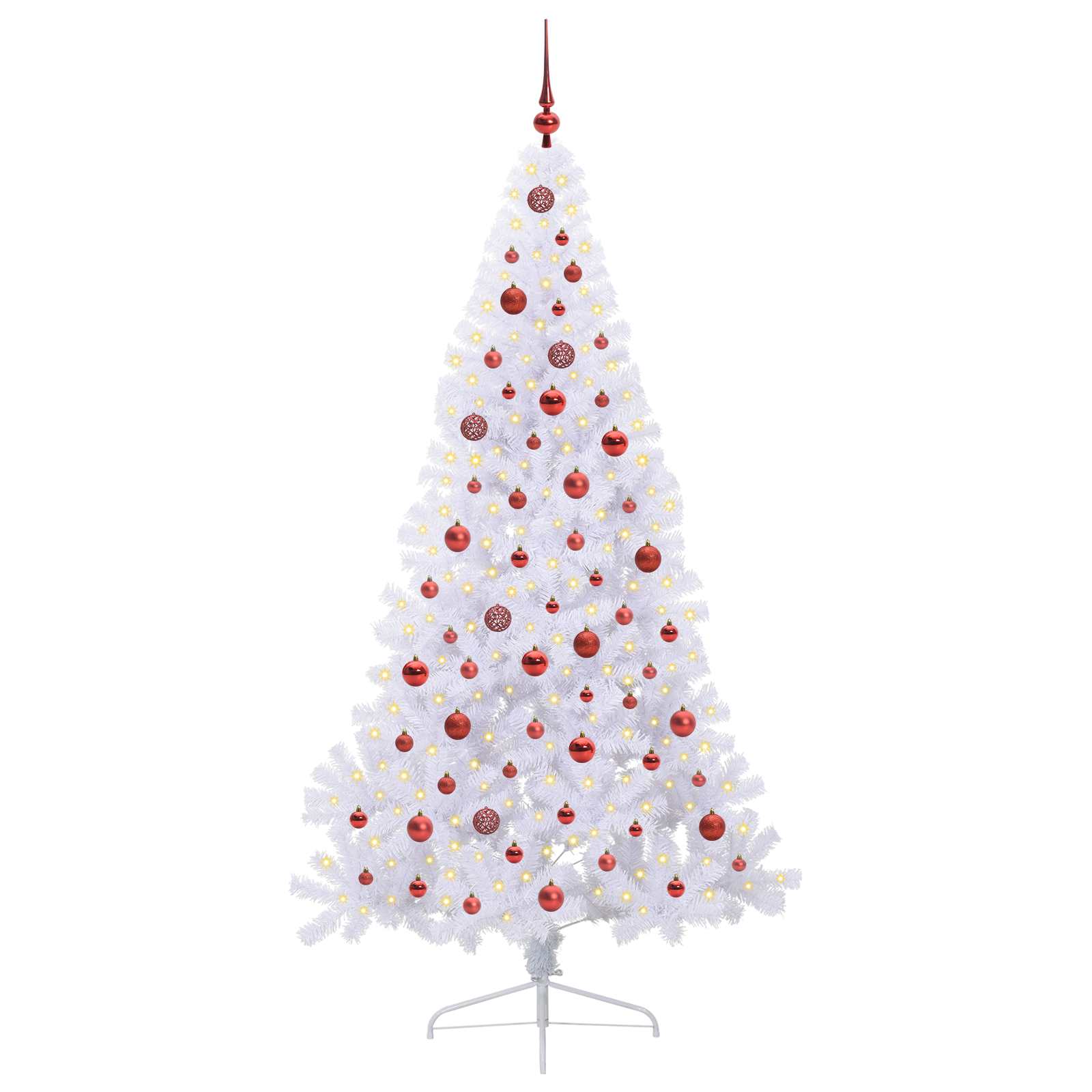 vidaXL Kunstkerstboom met 300 LED Wit 180 cm PVC en staal
