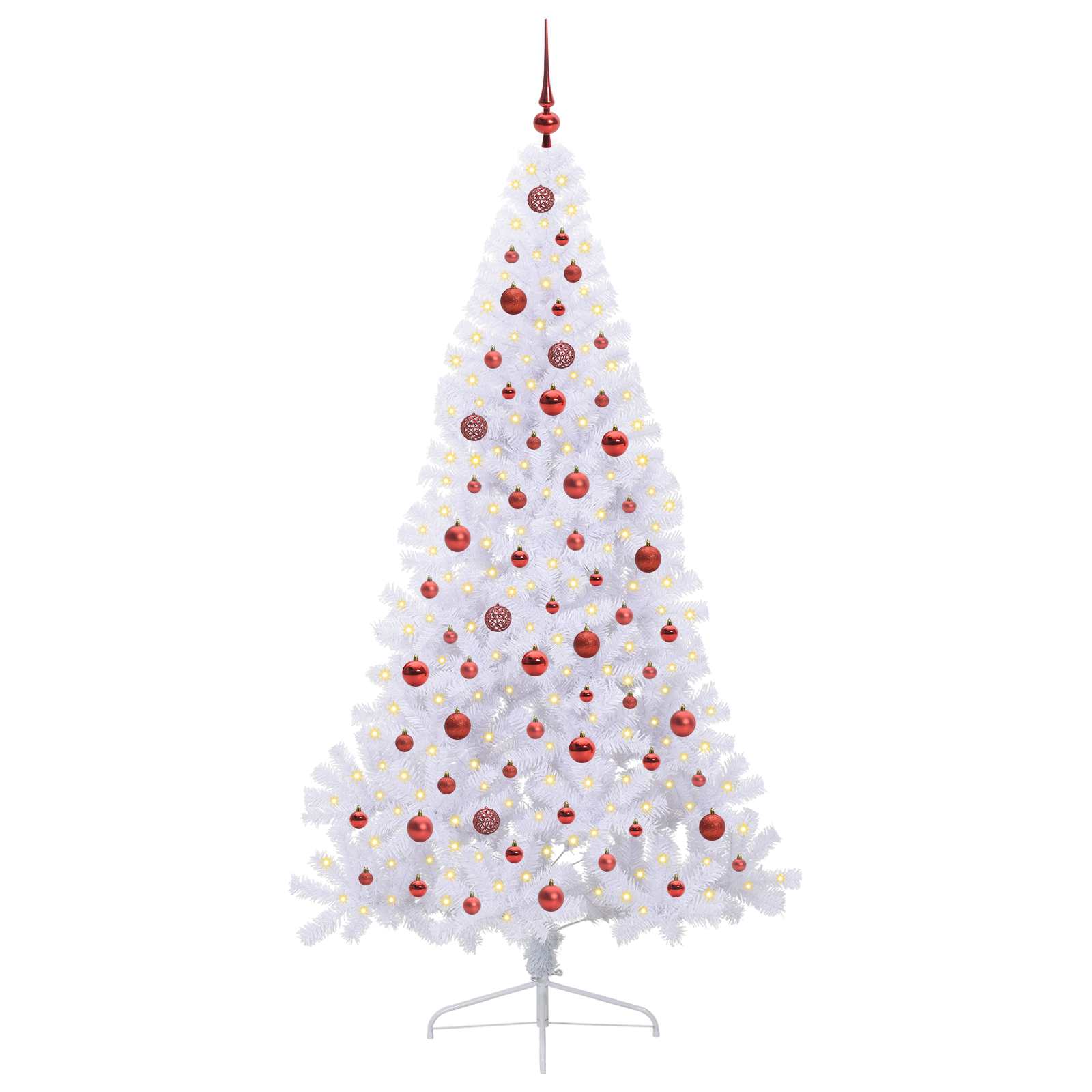vidaXL Kunstkerstboom met 300 LED Wit 180 cm PVC en staal