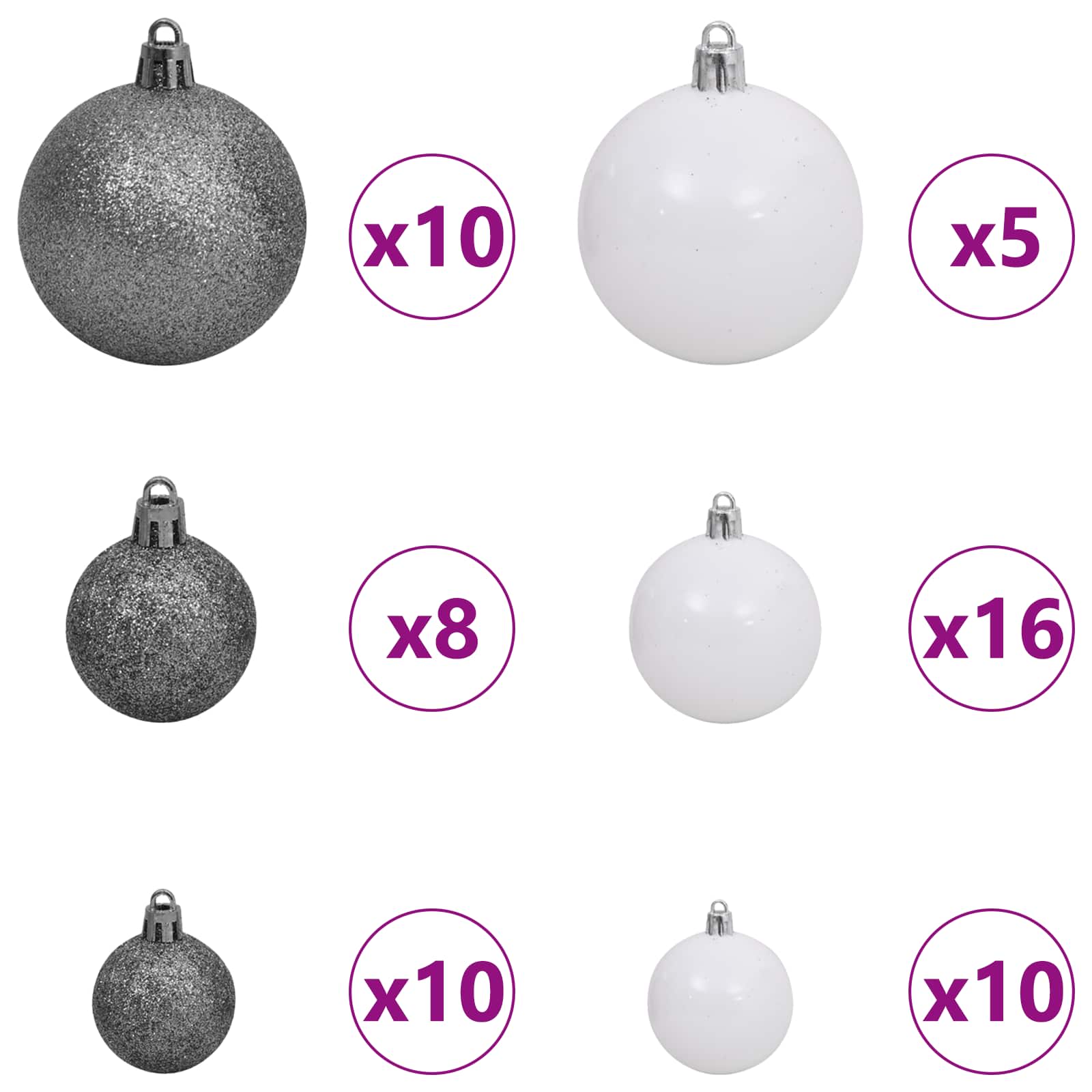 vidaXL Kunstkerstboom met 300 LED Wit 240 cm PVC en staal