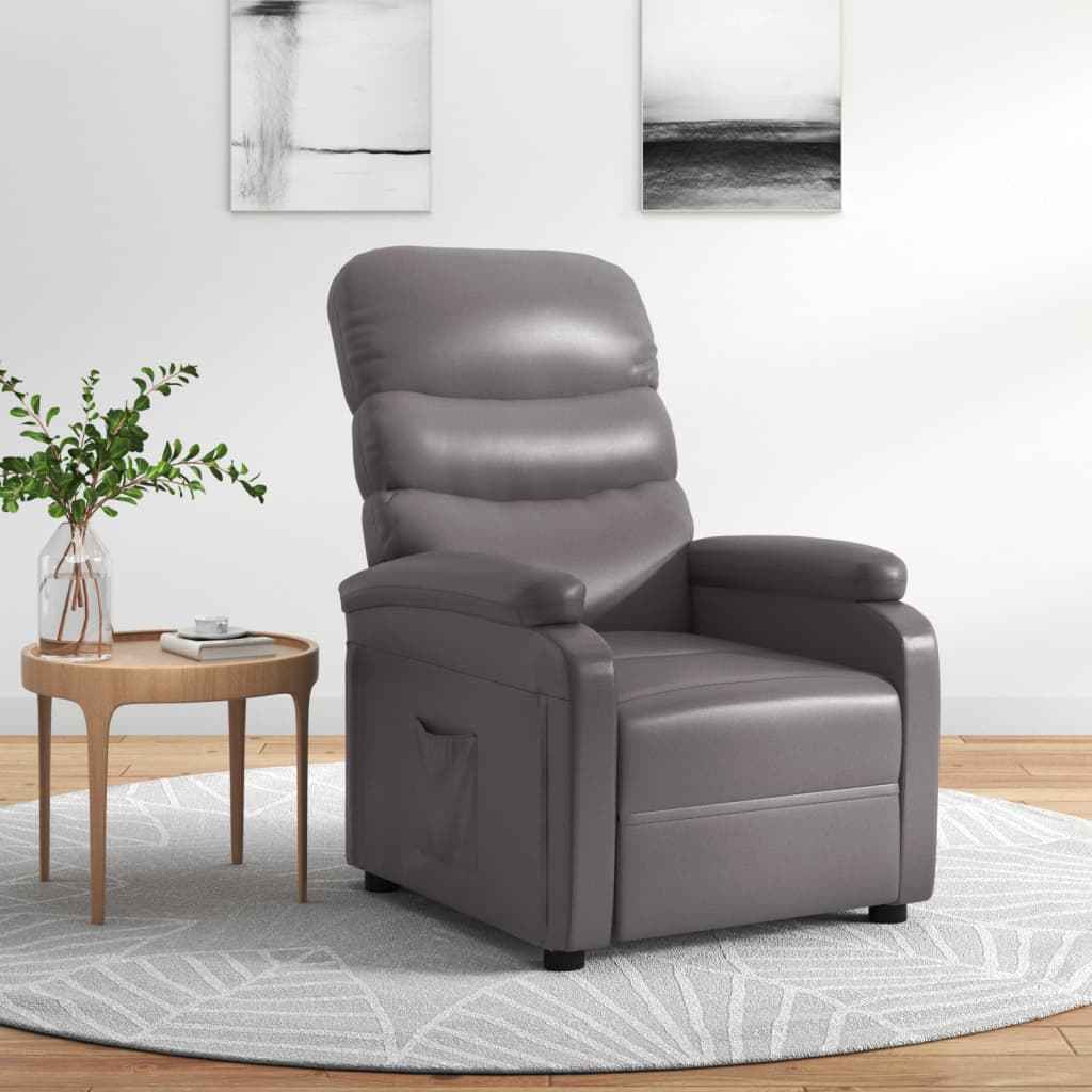 vidaXL Fauteuil verstelbaar kunstleer zwart