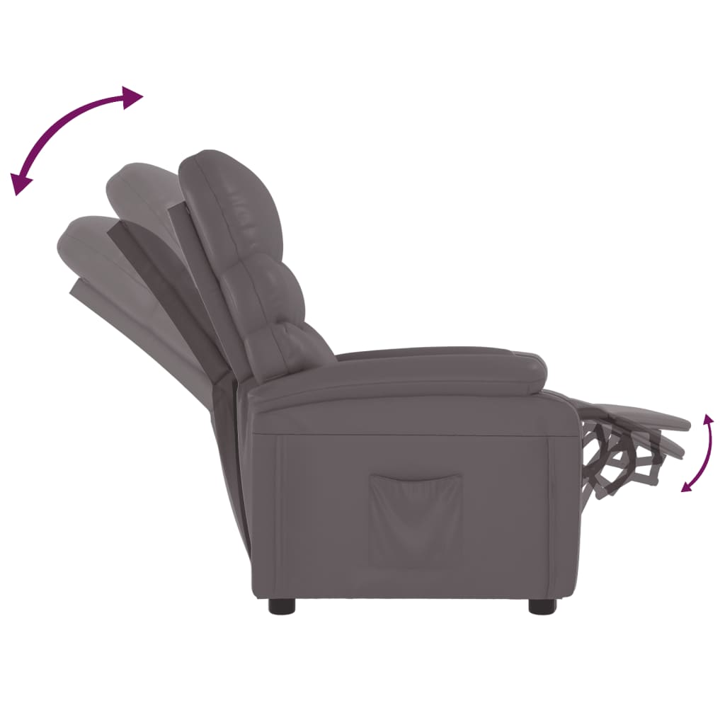 vidaXL Fauteuil verstelbaar kunstleer zwart