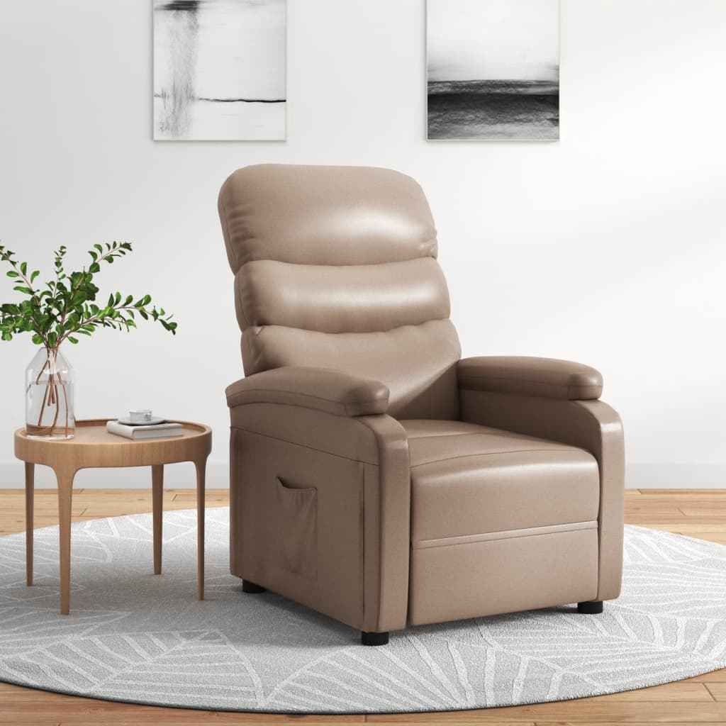 vidaXL Fauteuil verstelbaar kunstleer zwart