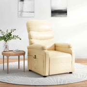 vidaXL Massagestoel kunstleer crèmekleurig