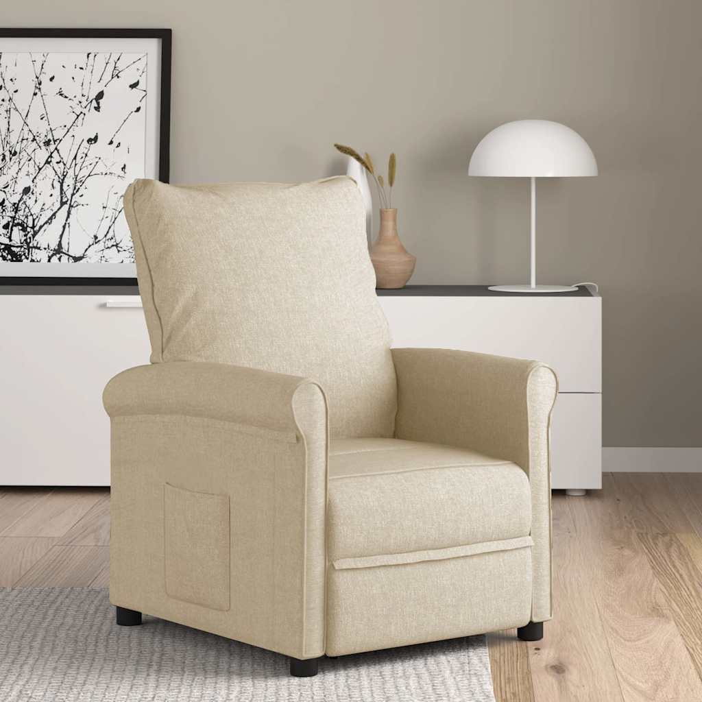 vidaXL Fauteuil verstelbaar stof taupe