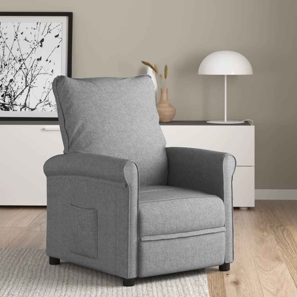 vidaXL Fauteuil verstelbaar stof taupe